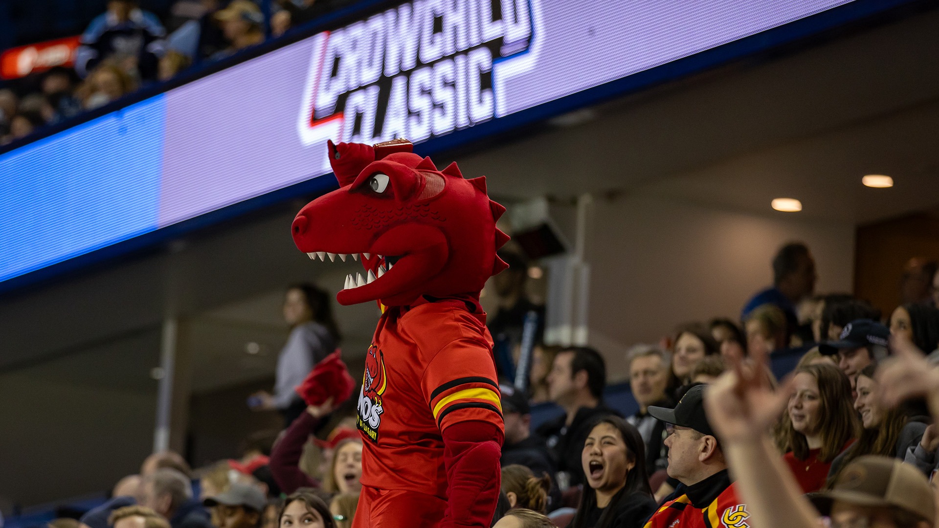 Rex, mascot, logo, Crowchild Classic, crowd, team
