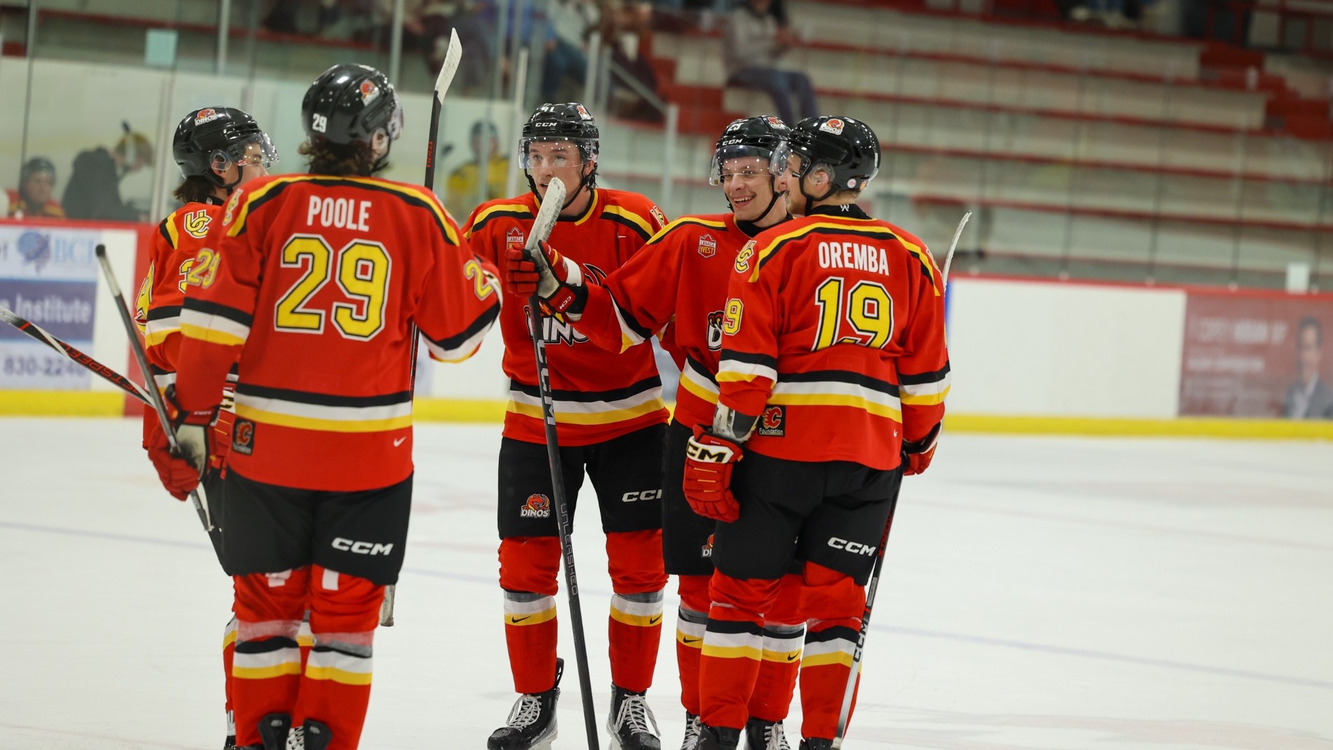 Dinos men's hockey celebration