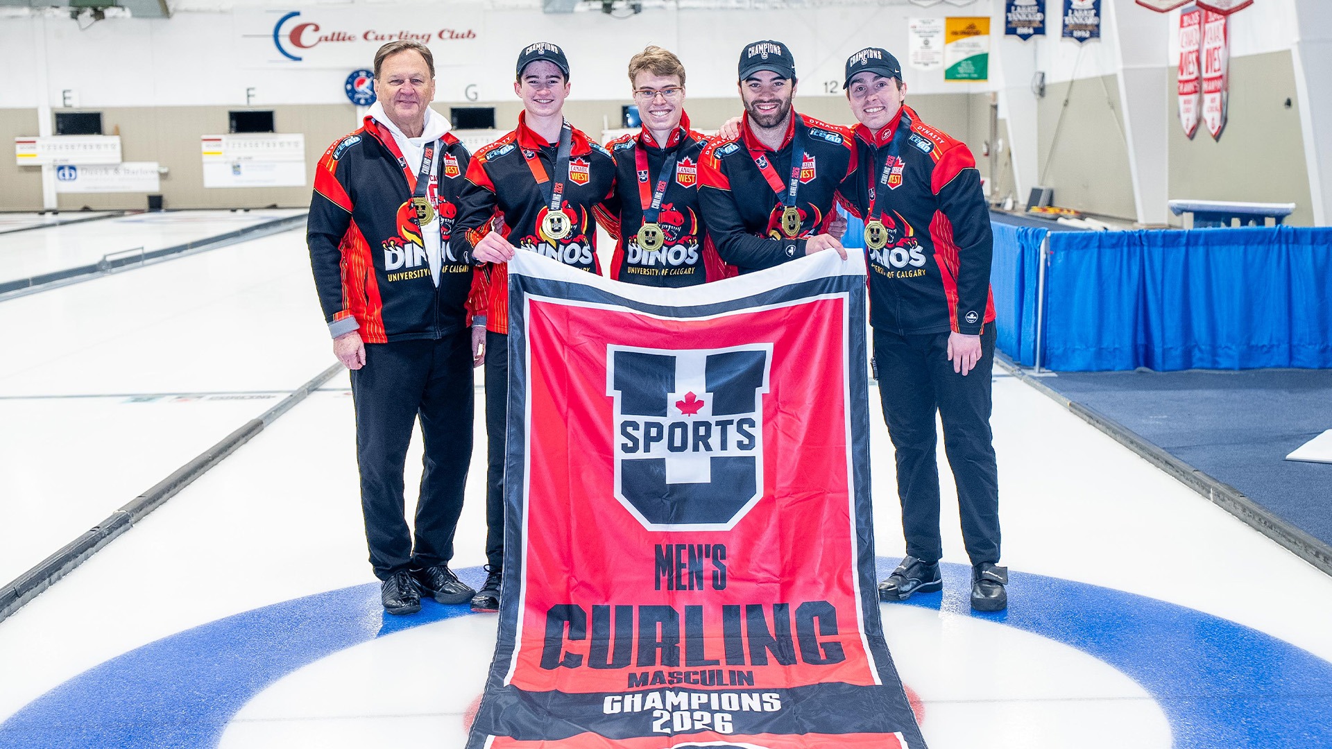 2026 Men's Curling U SPORTS National Champions, Ky Macaulay, Kenan Wipf. Spencer Else, Mickey Pendergast, Ethan Drysdale