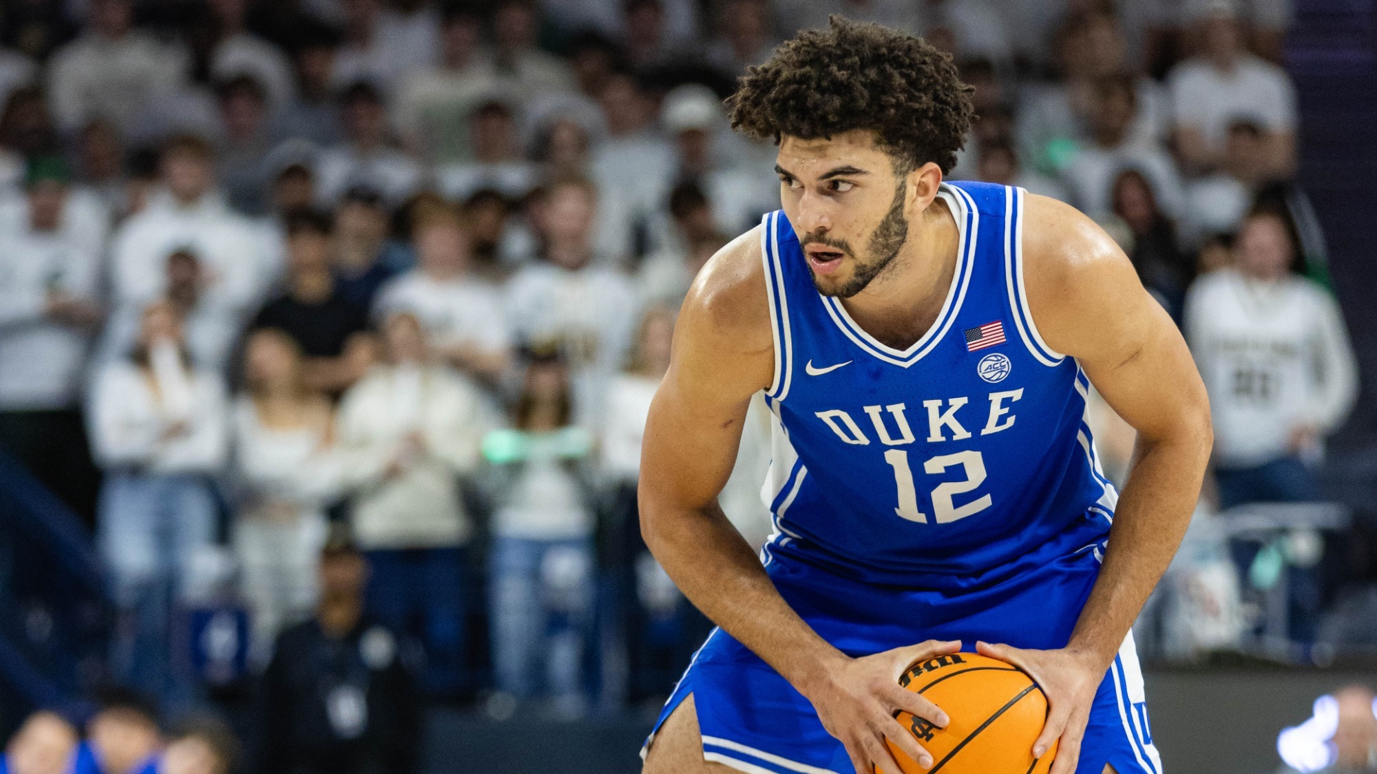 Cameron Boozer of the Duke Blue Devils in action during the 2025-26 college basketball season, ACC Tournament semifinal pregame analysis