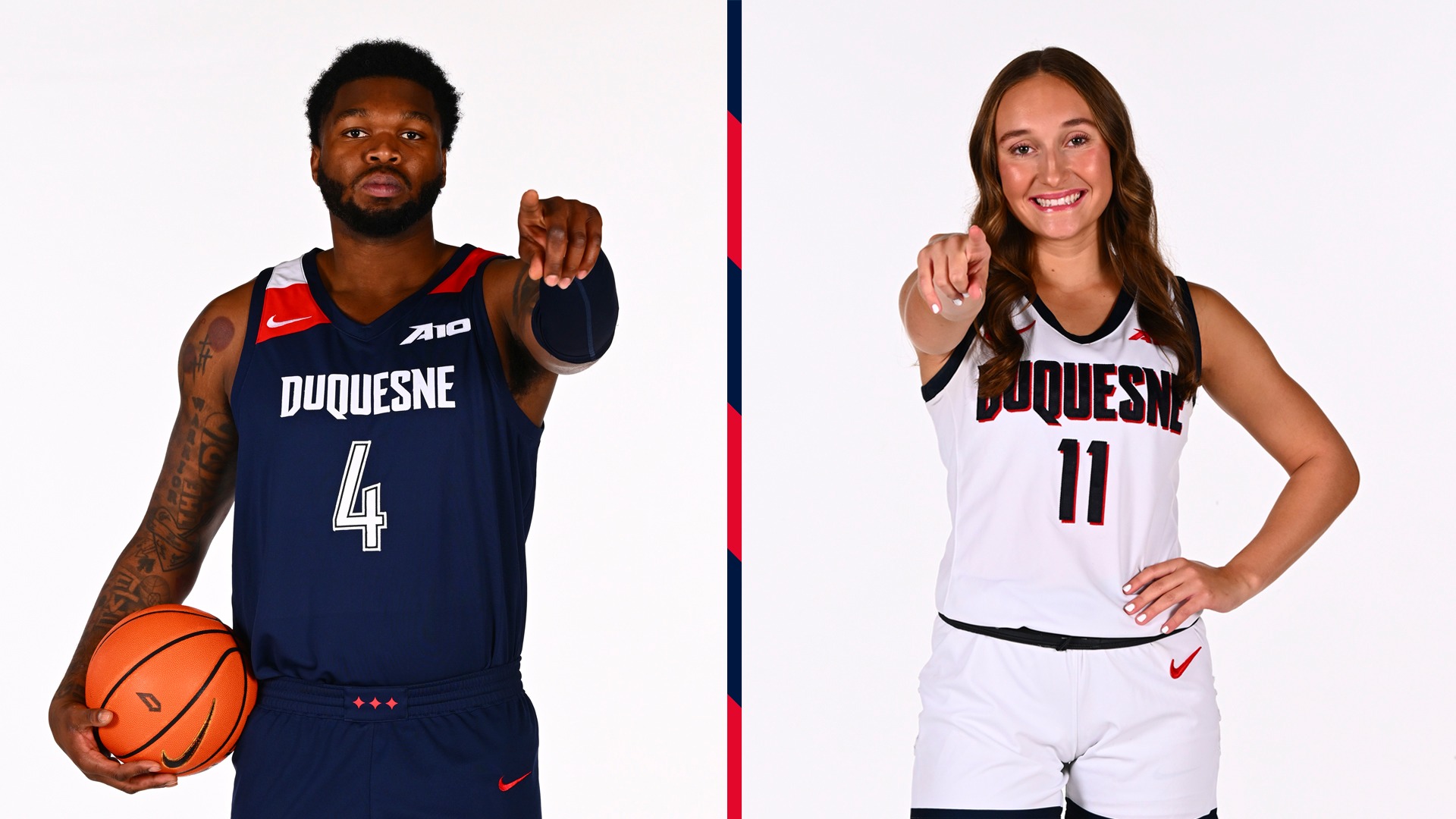 White background photos of John Hugley IV and Mackenzie Blackford