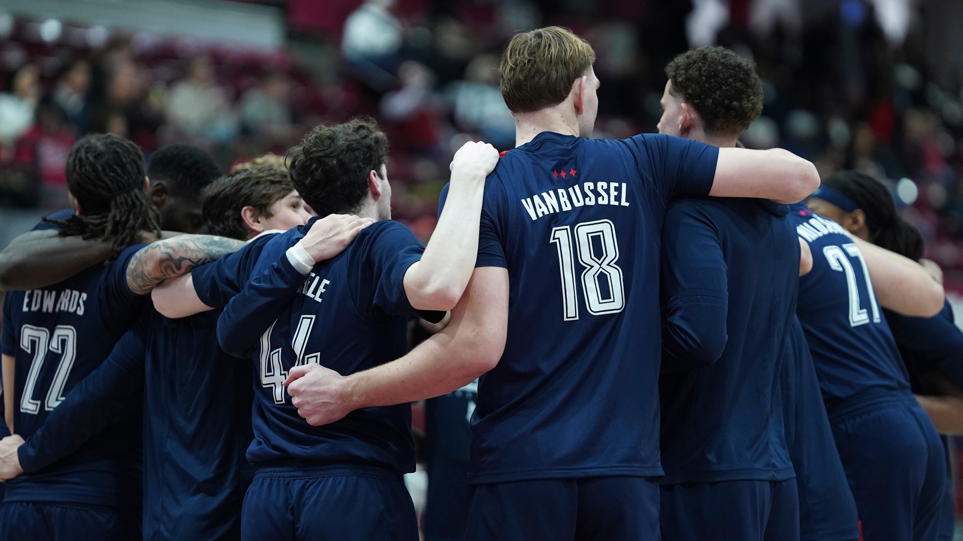 Huddle shot at Saint Joseph's.