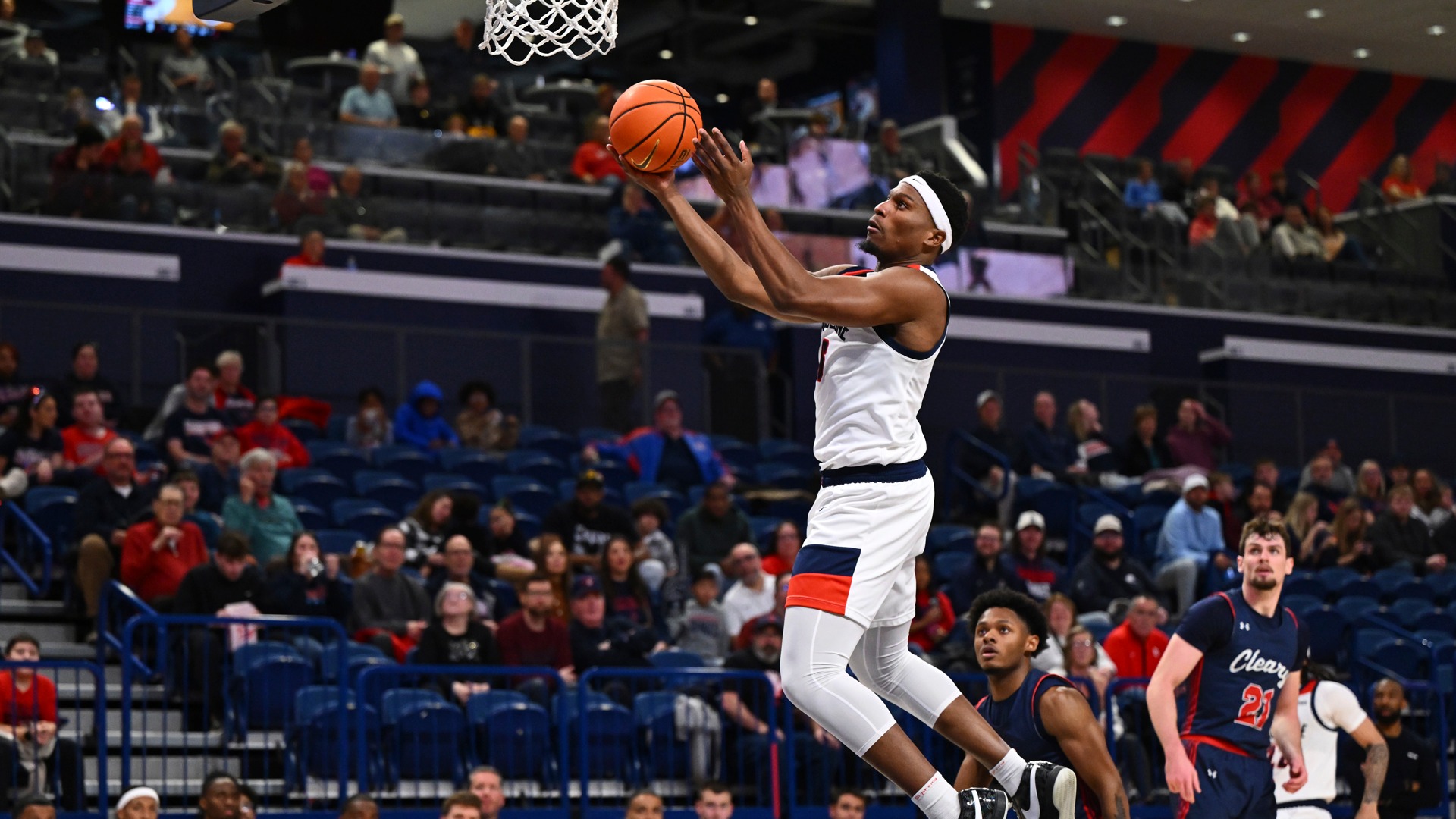 Alex Williams soars to the basket vs. Cleary at UPMC Cooper Fieldhouse.