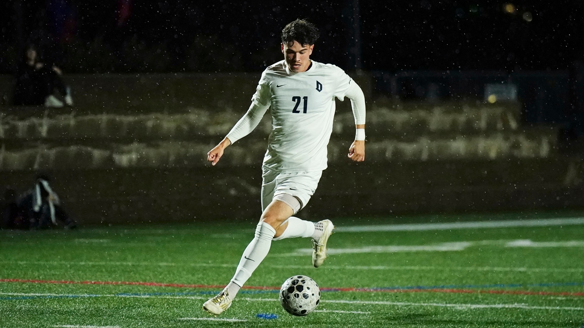 Chris Philibin attacks vs. Dayton at Rooney Field.