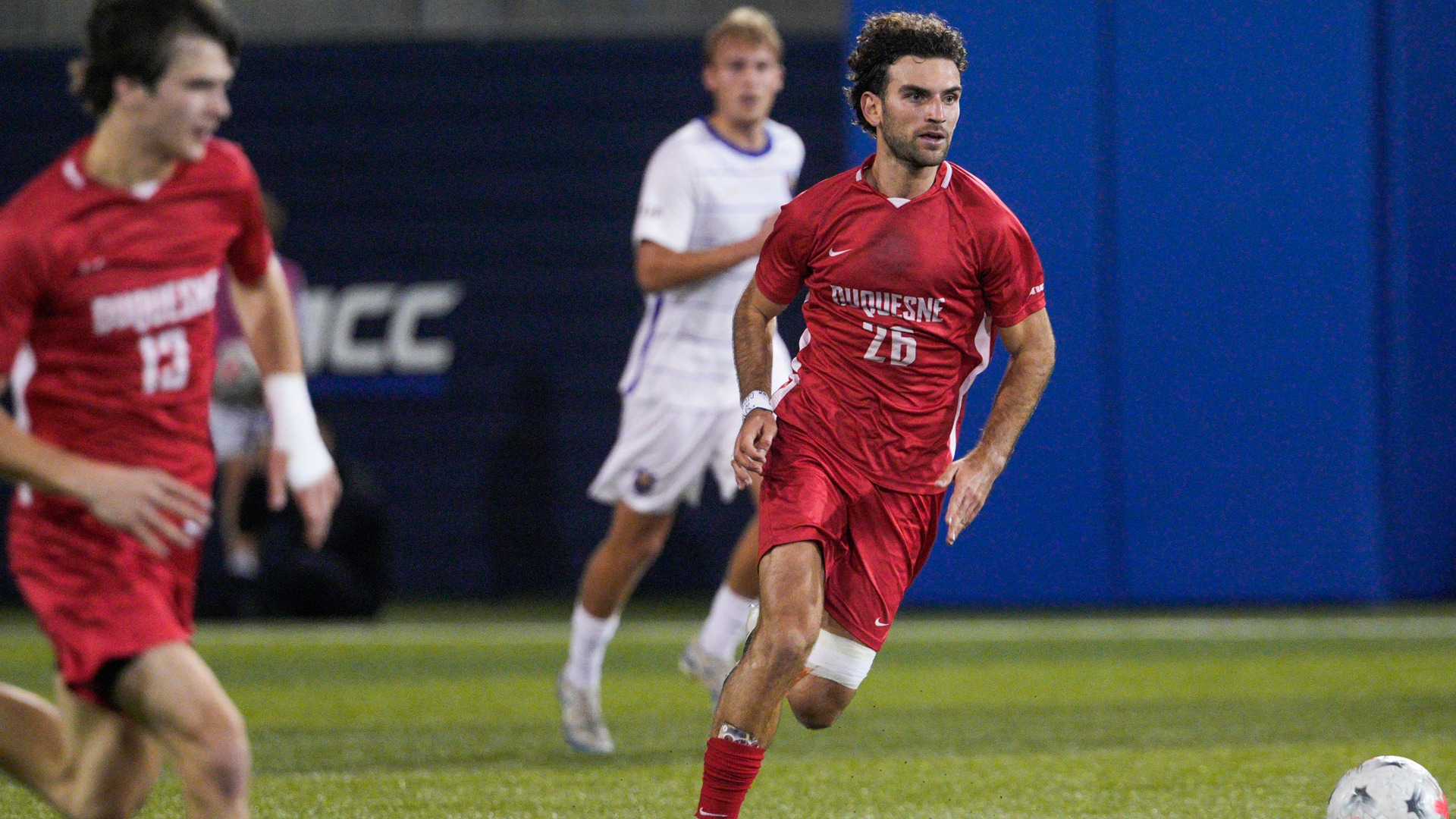 Pepe Bravo chases after a free ball against Pitt in Oakland.