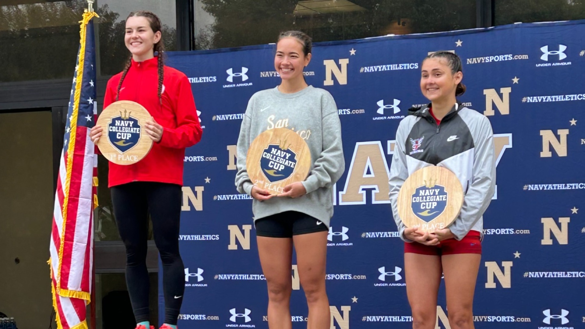 Ermolova stands on top of podium winning navy cup 2026