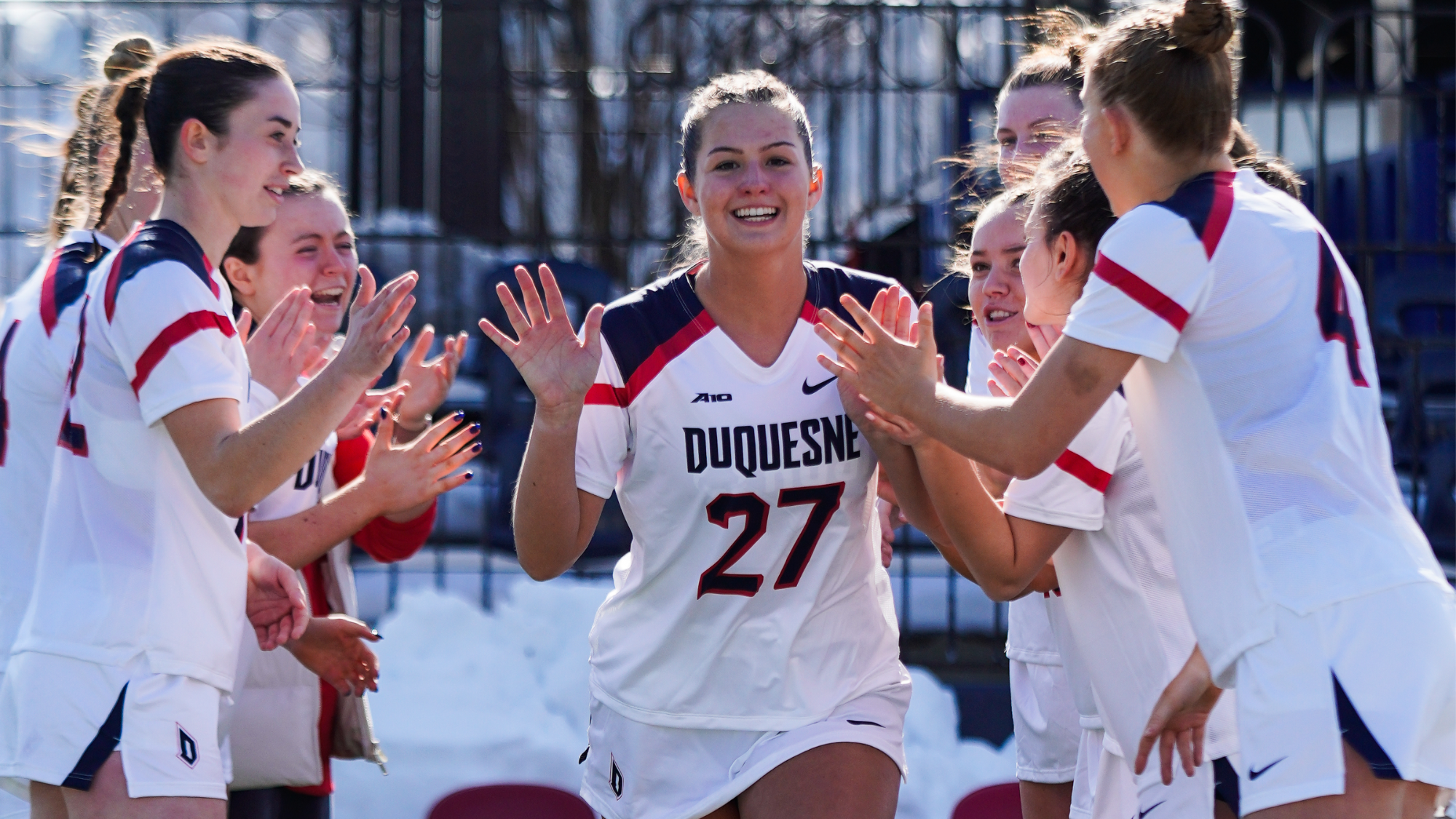madison welch runs out for starting lineup vs. mount st marys 2026