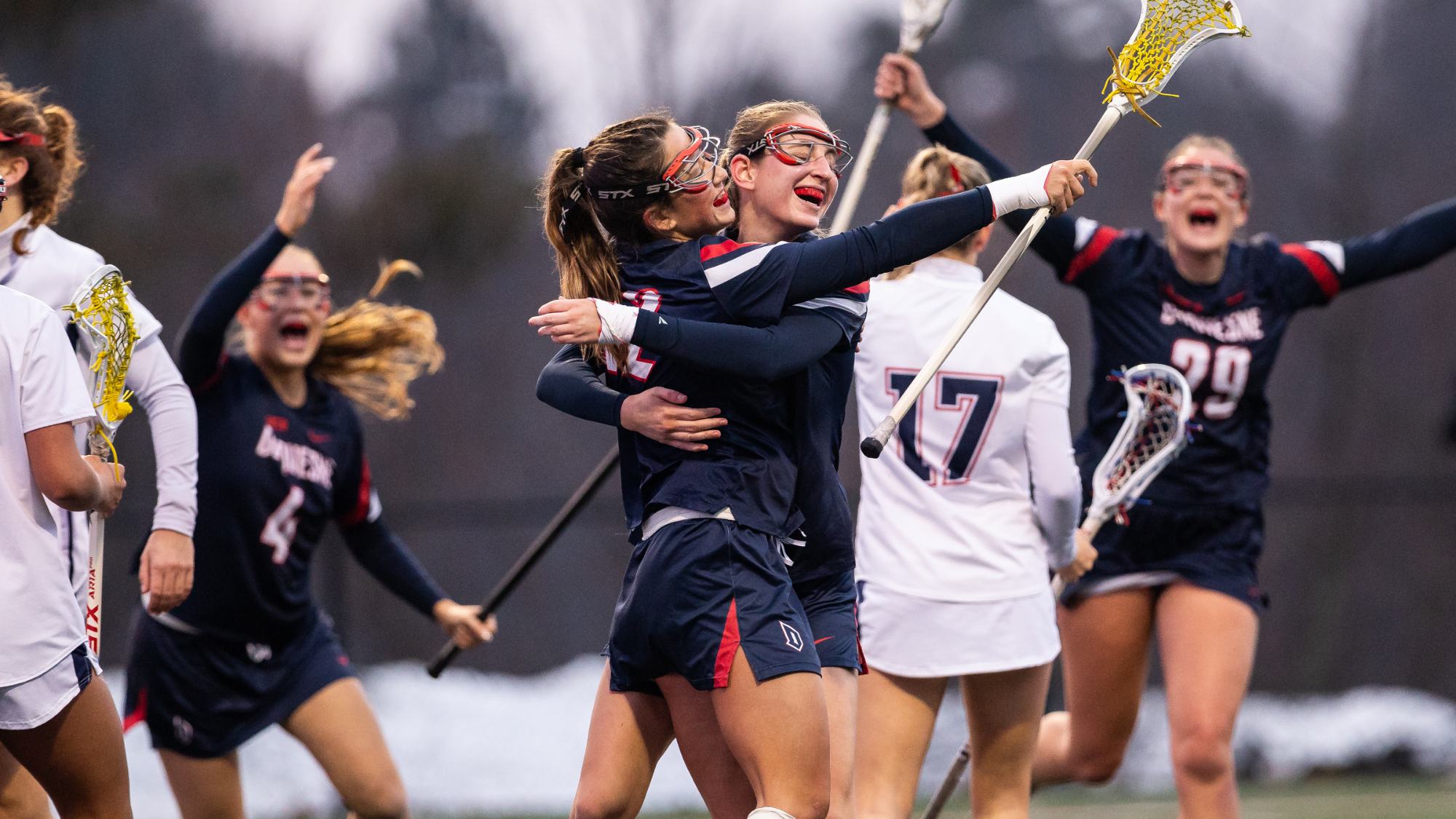 raines and emerson celebrate at rmu 2026