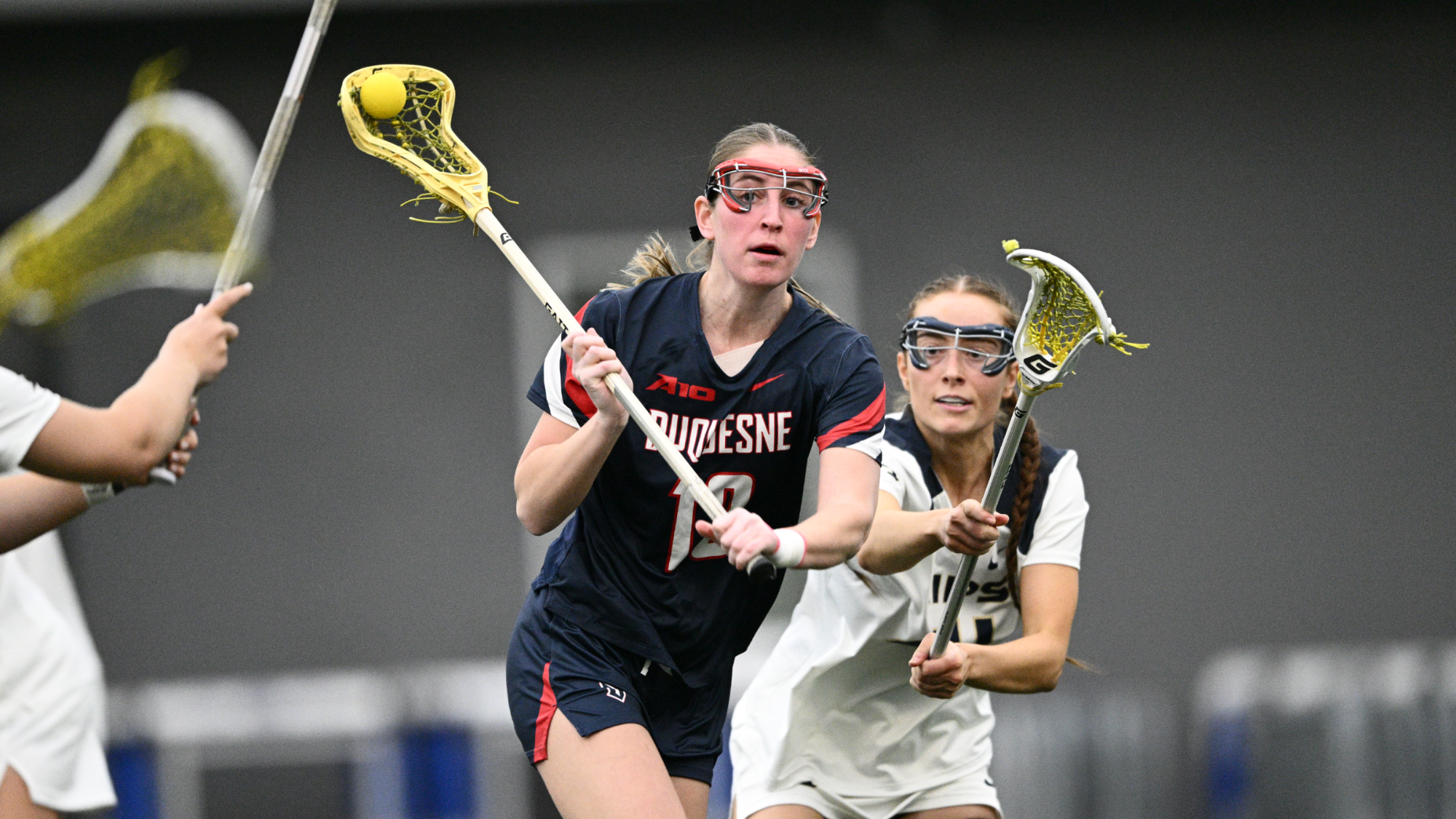 emma raines on the attack at akron in 2026 lacrosse opener