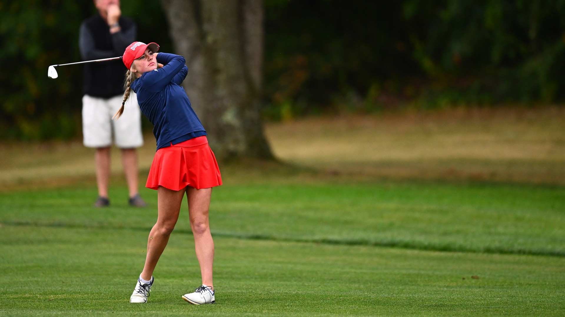 Lilly Powell tees off at the Nittany Lion Invitational.