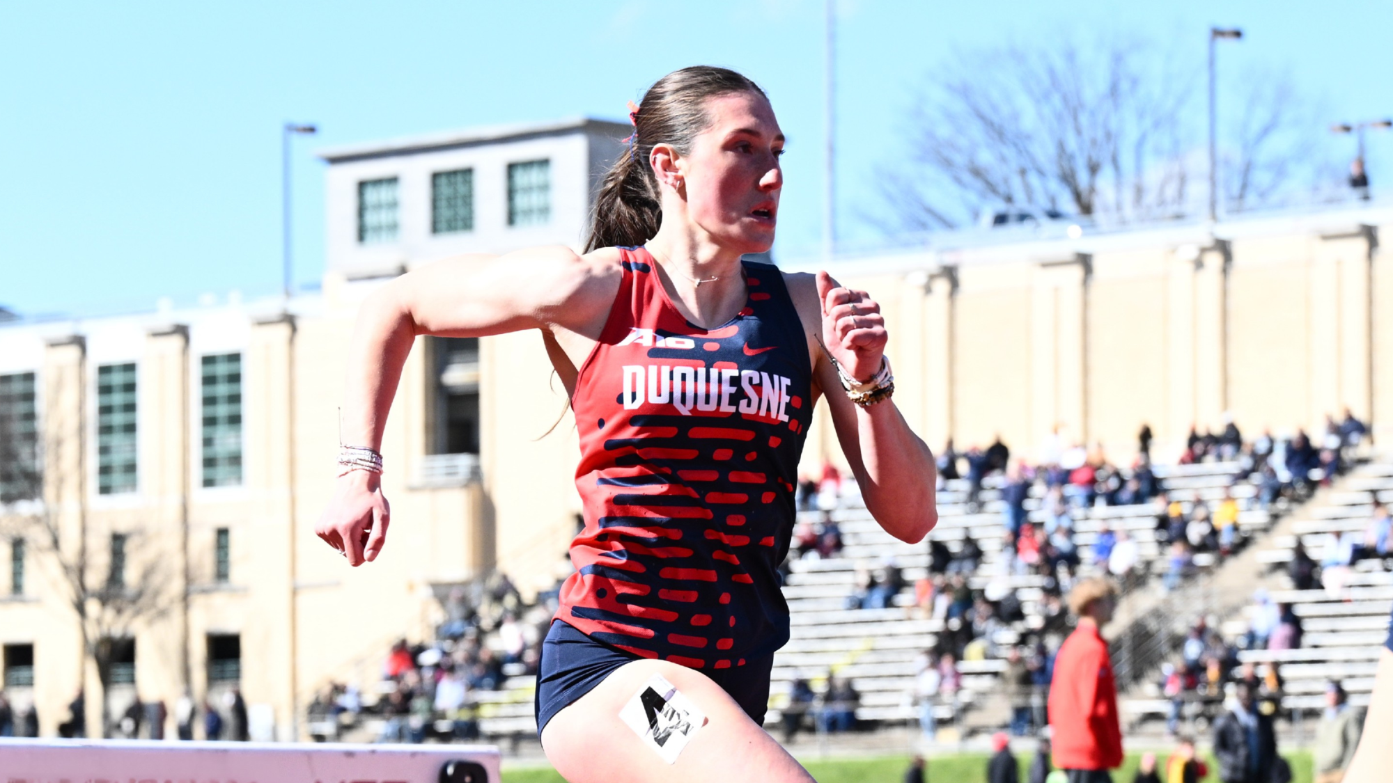 anna rorrer runs hurdles at cmu 2026 outdoor meet