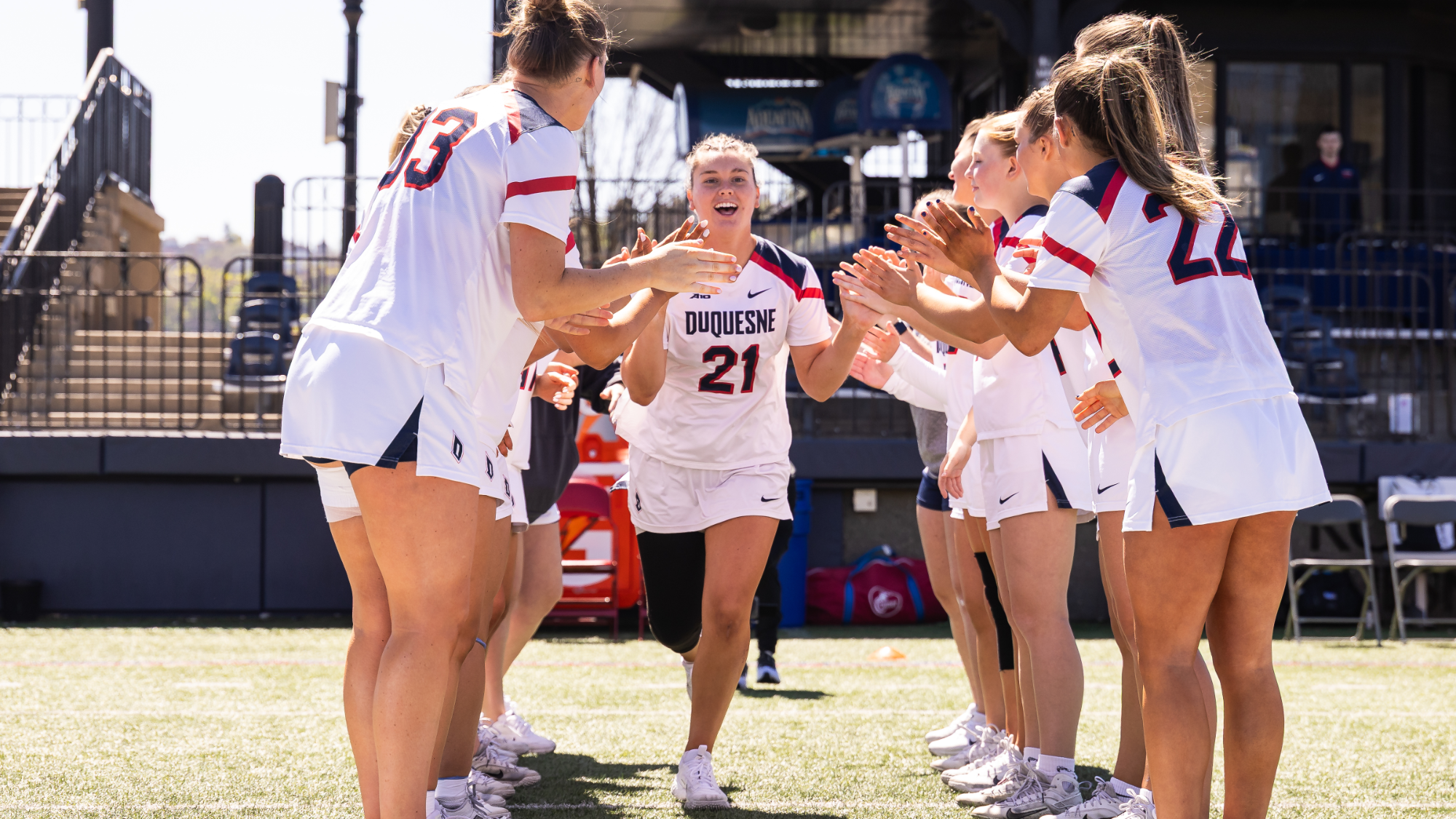 chelsea evans stating lineup tunnel 2026 vs. La Salle