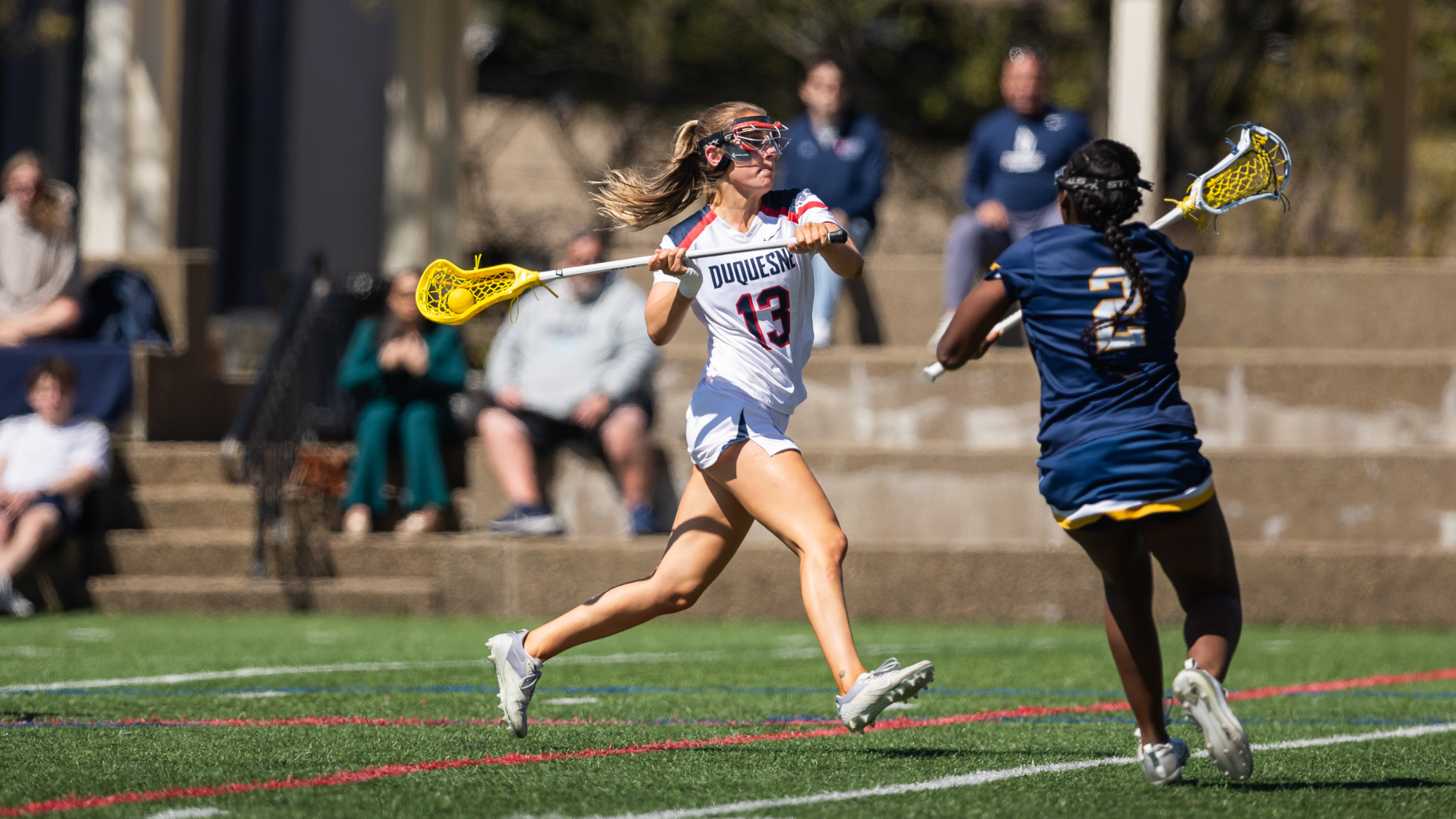 EMMA RAINES runs during lax game vs. la salle 2026