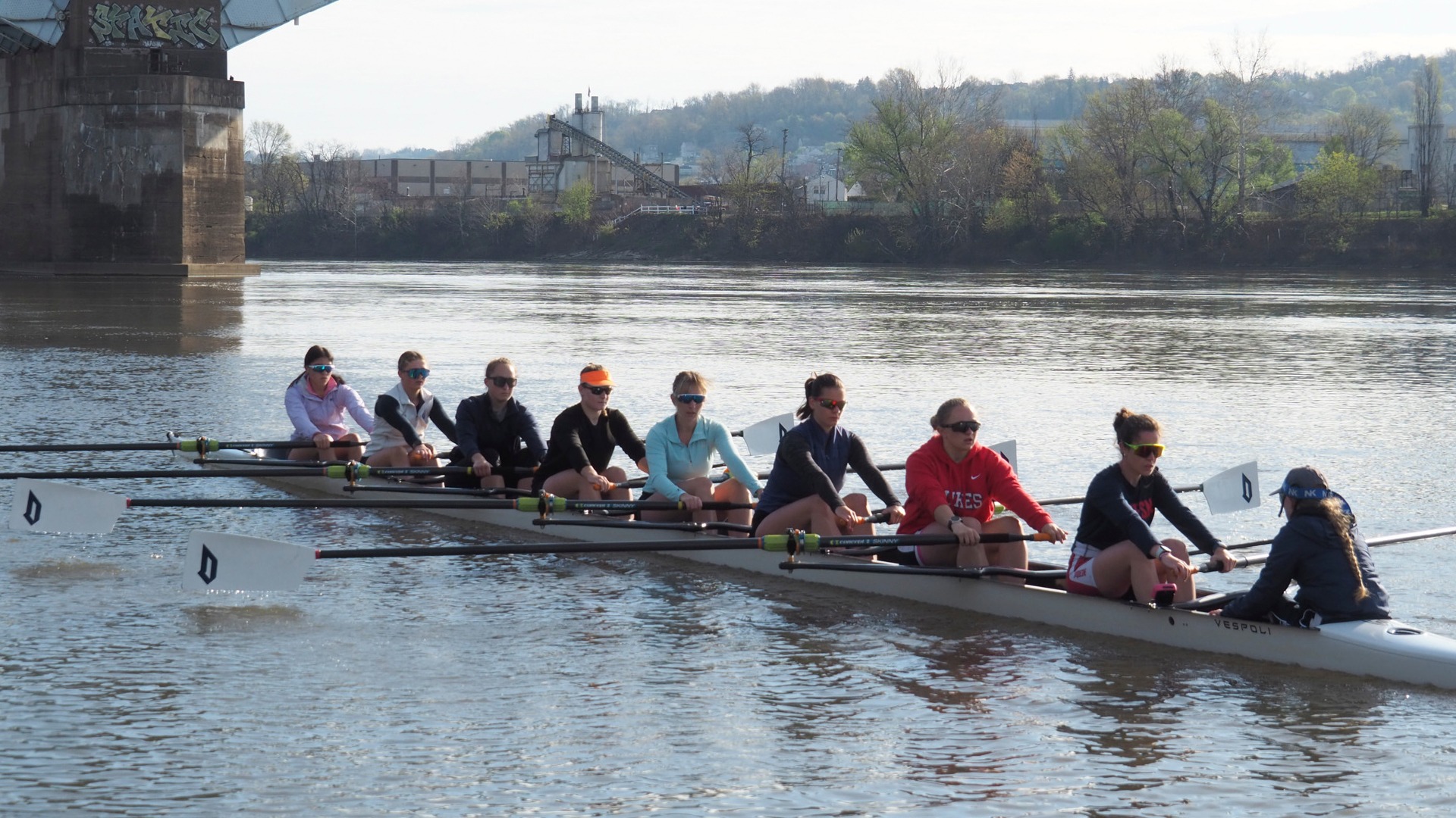 Duquesne rows at the George Washington Invitational on the Potomac River in Washington, D.C.