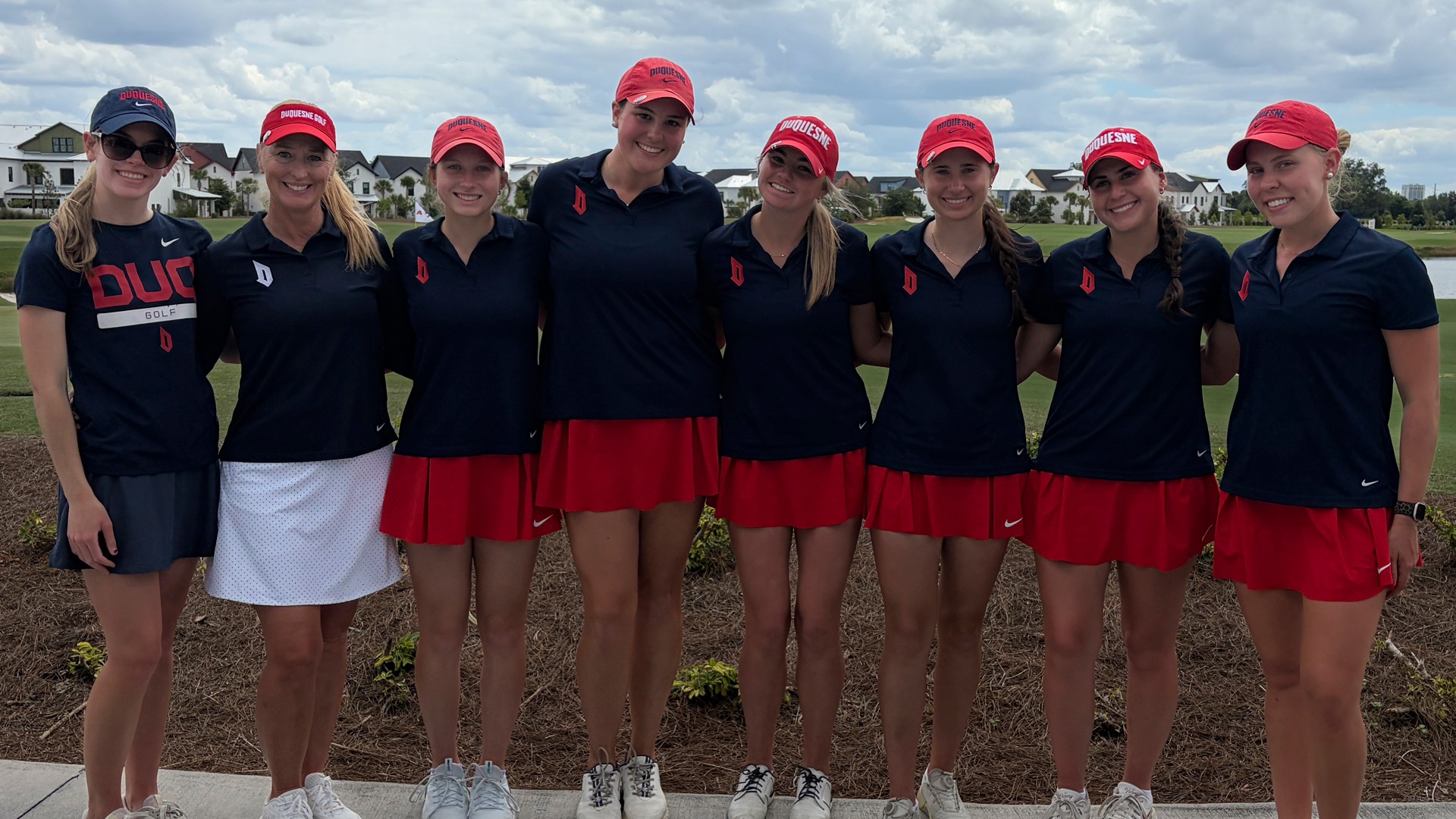 Duquesne golf team photo after 2026 Atlantic 10 Championship.