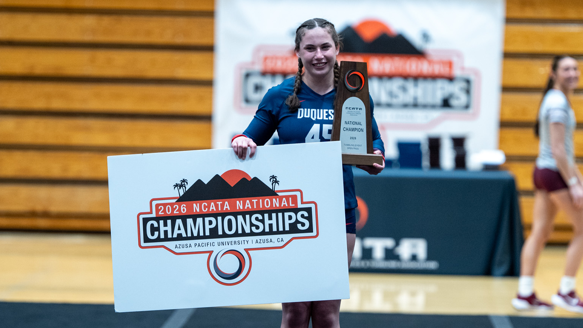 lindsay kivlan 2026 NCATA Open Pass Champion Photo with Trophy