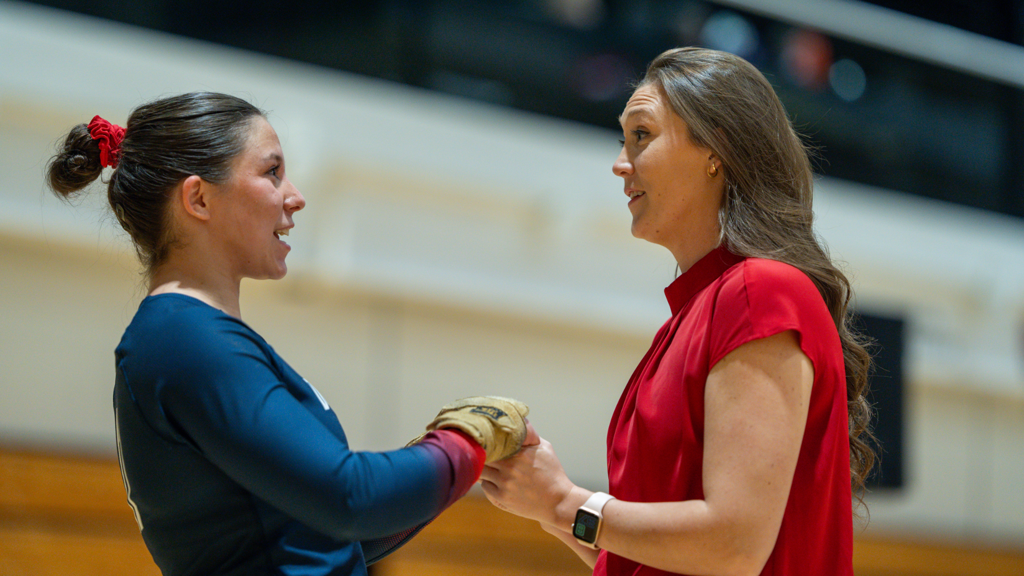 acro coach soper talks to unger at ncata 2026