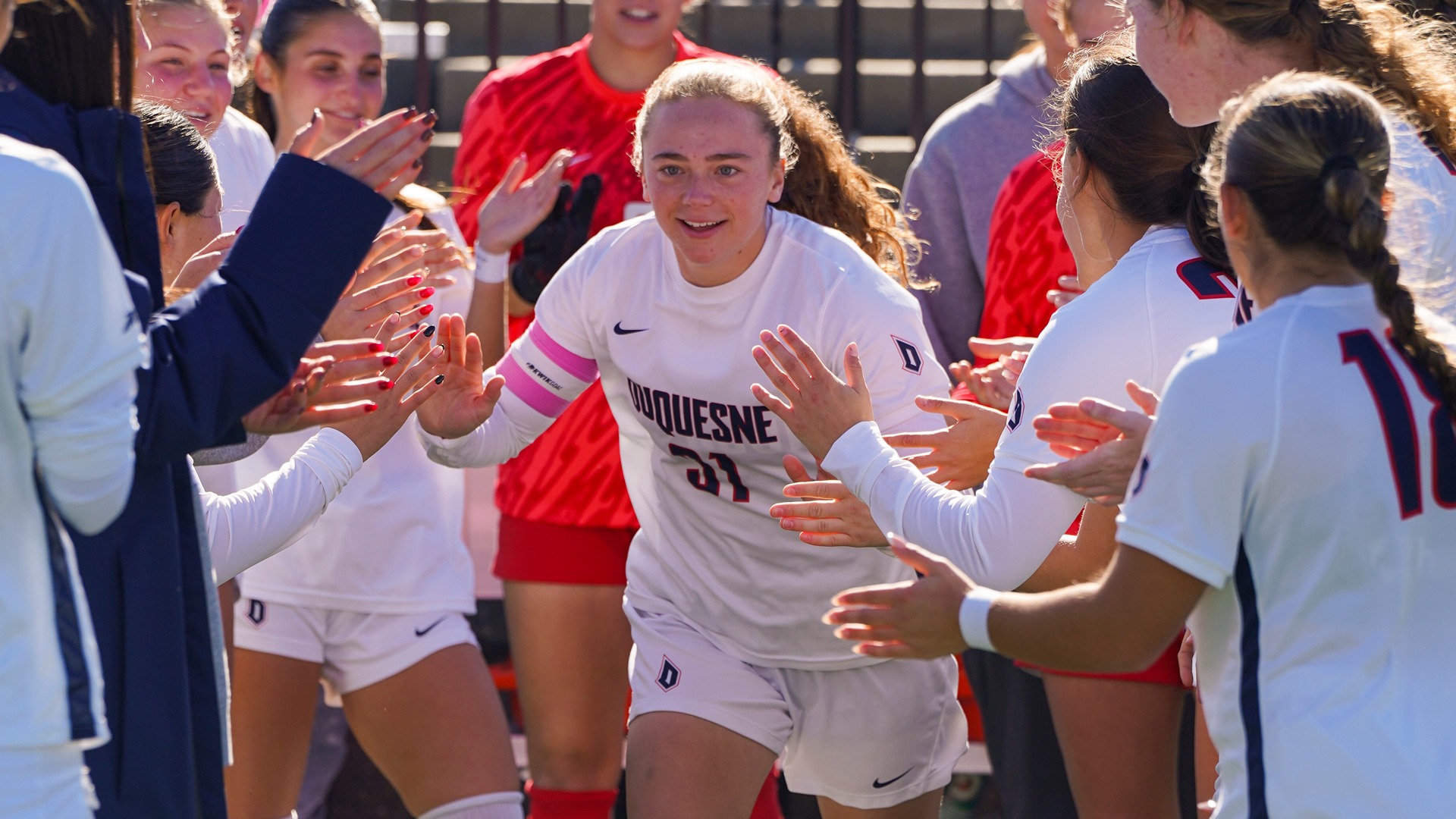 Mackenzie Muir starting lineup photo vs. La Salle