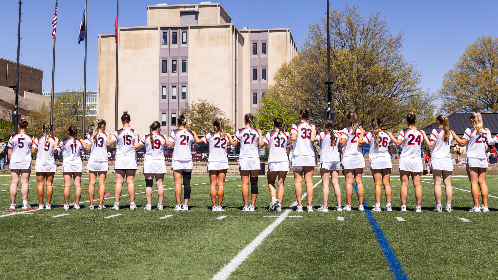 lax team during anthem vs. lasalle 2026