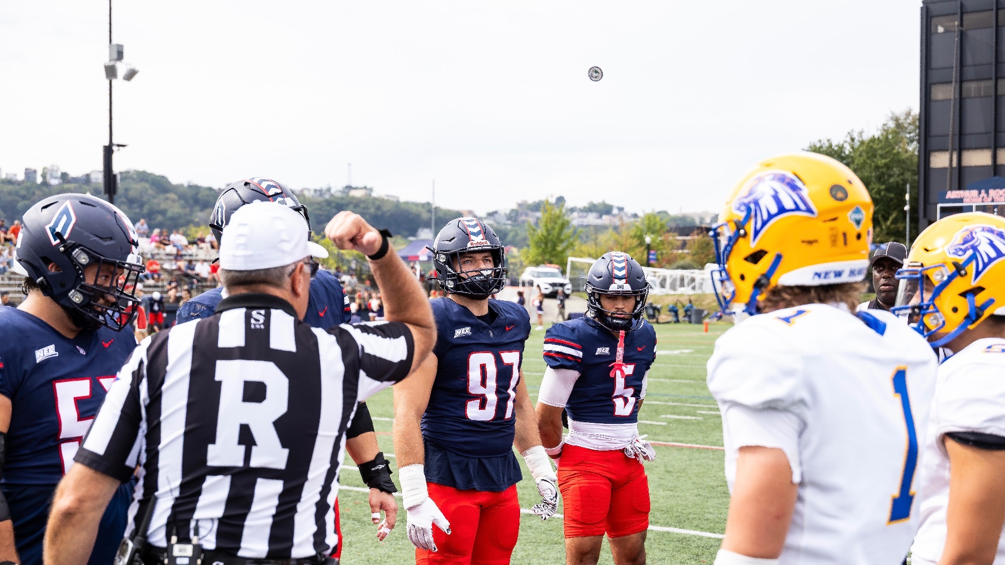 Football captains meeting 2025 vs. New Haven