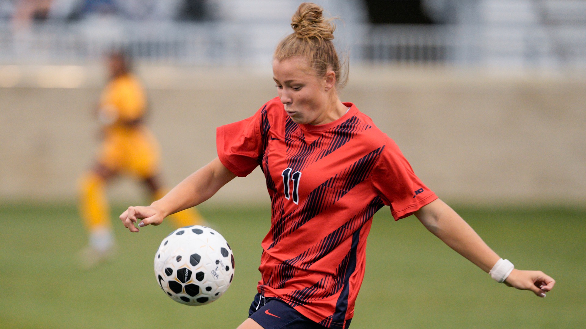 Reagan Basehore goes after the ball at West Virginia.