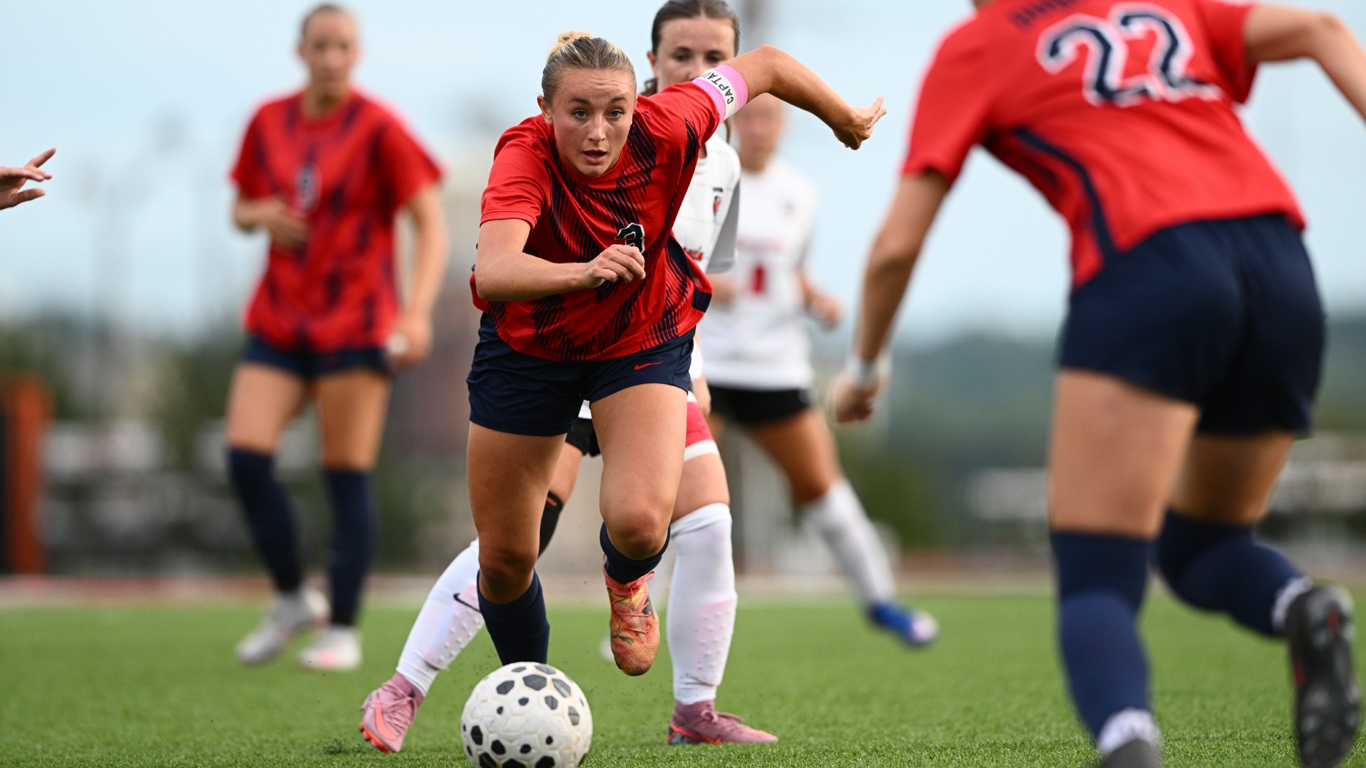 Anna Bundy drives at Youngstown State.