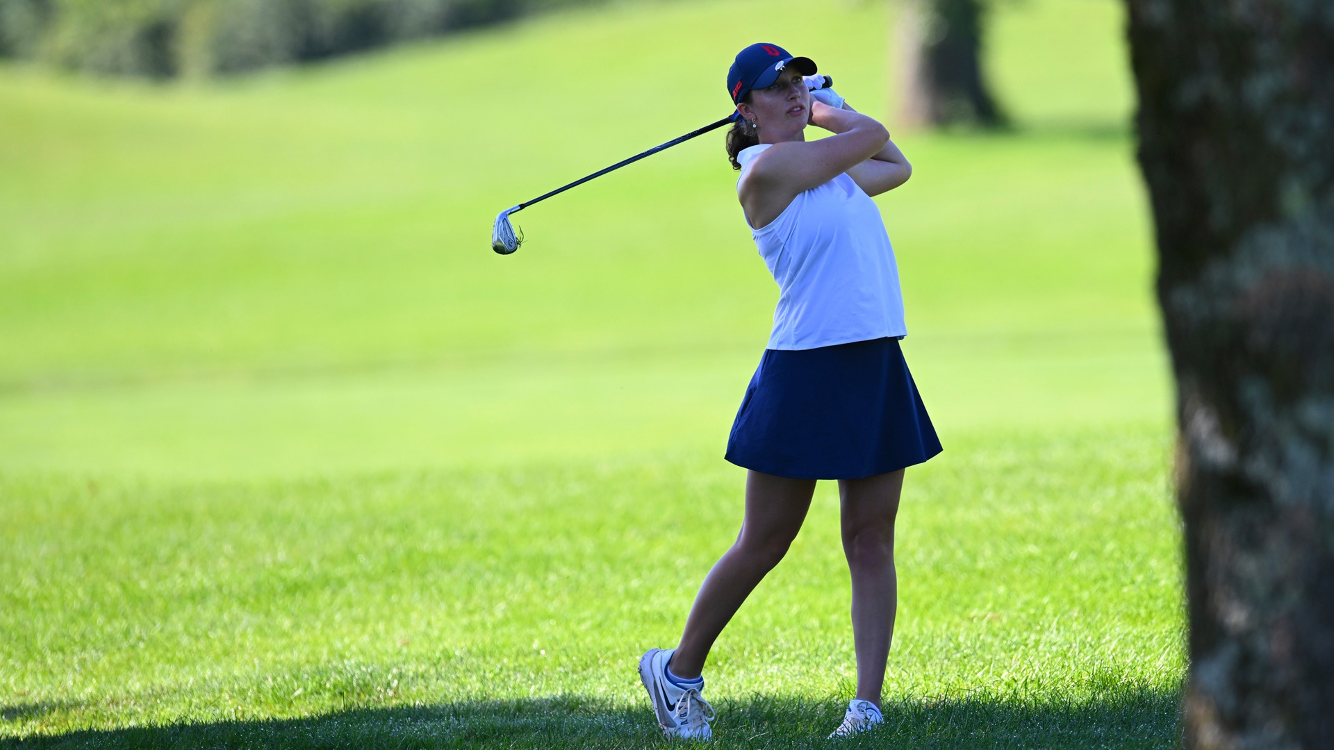 Katie Fodale shoots from the fairway at the Nittany Lion Invitational