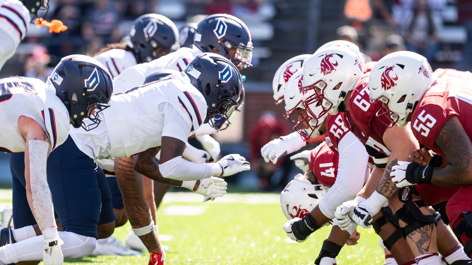 Duquesne football line vs Washington State 