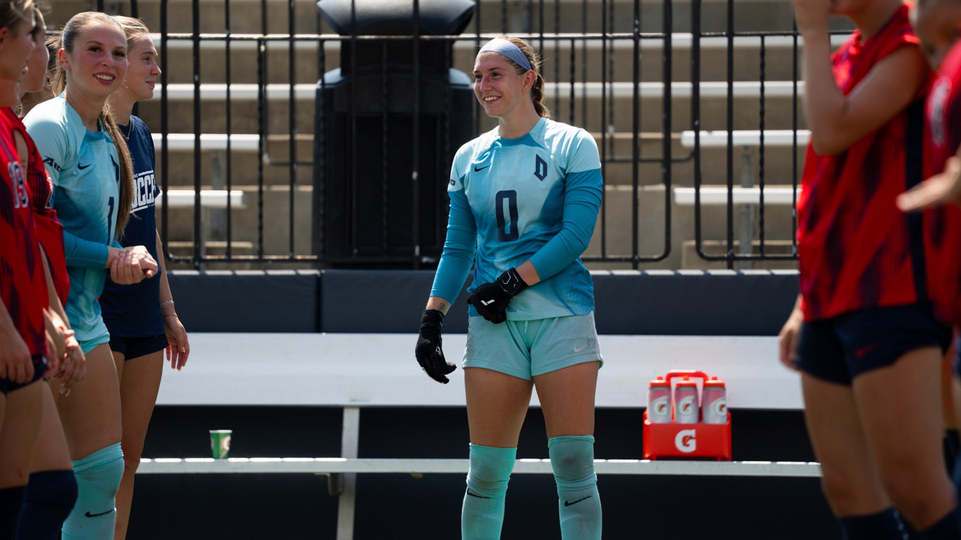 Ali Hughes during starting lineups vs. Toledo at Rooney Field.