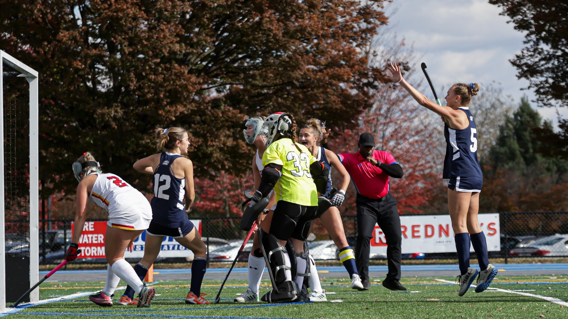 Lauren Foster and Claire Weidenhammer celebrating goal