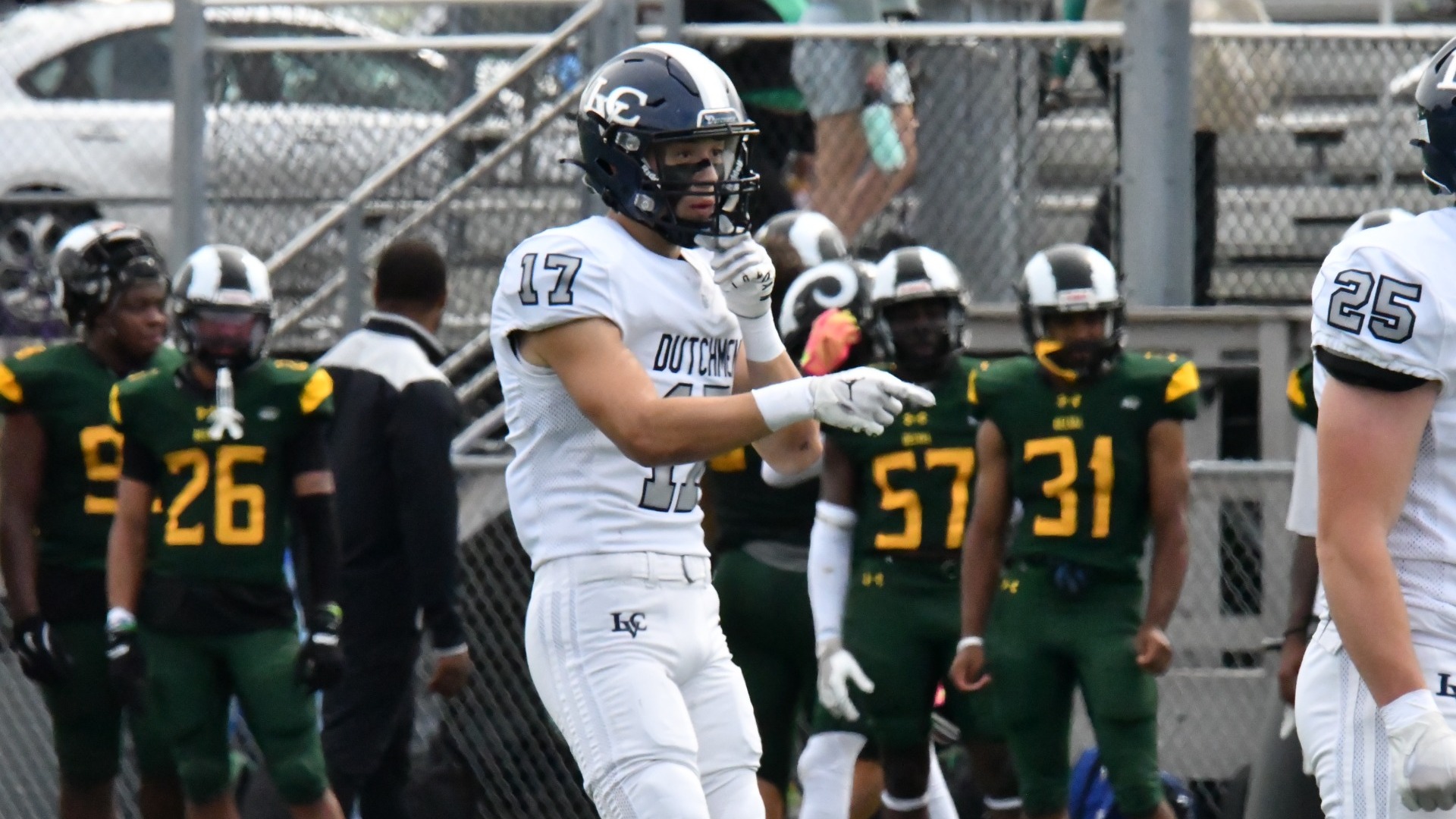 Carter Foust calling out a route before an interception