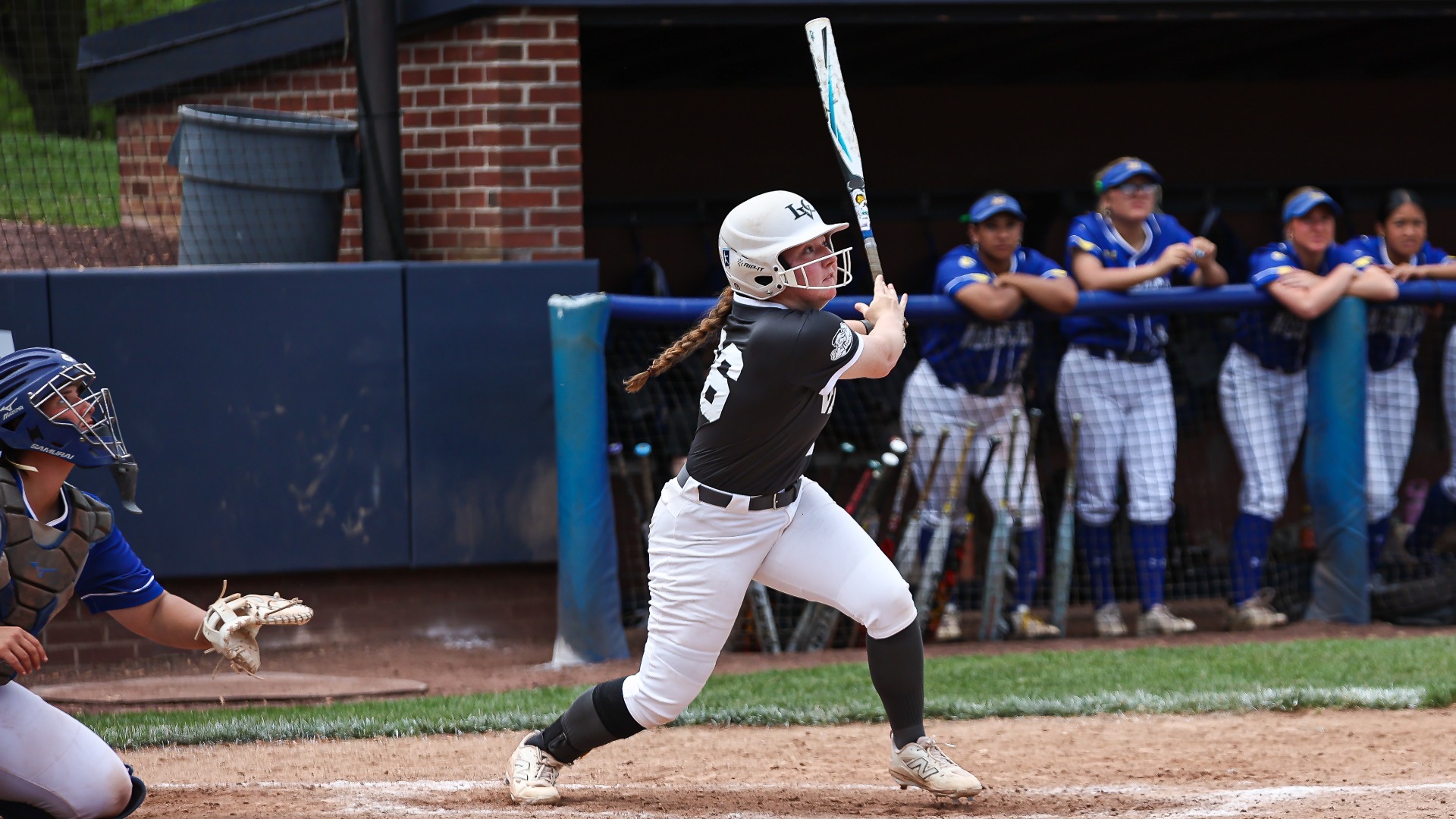 Nikki Sellers hits a fly ball