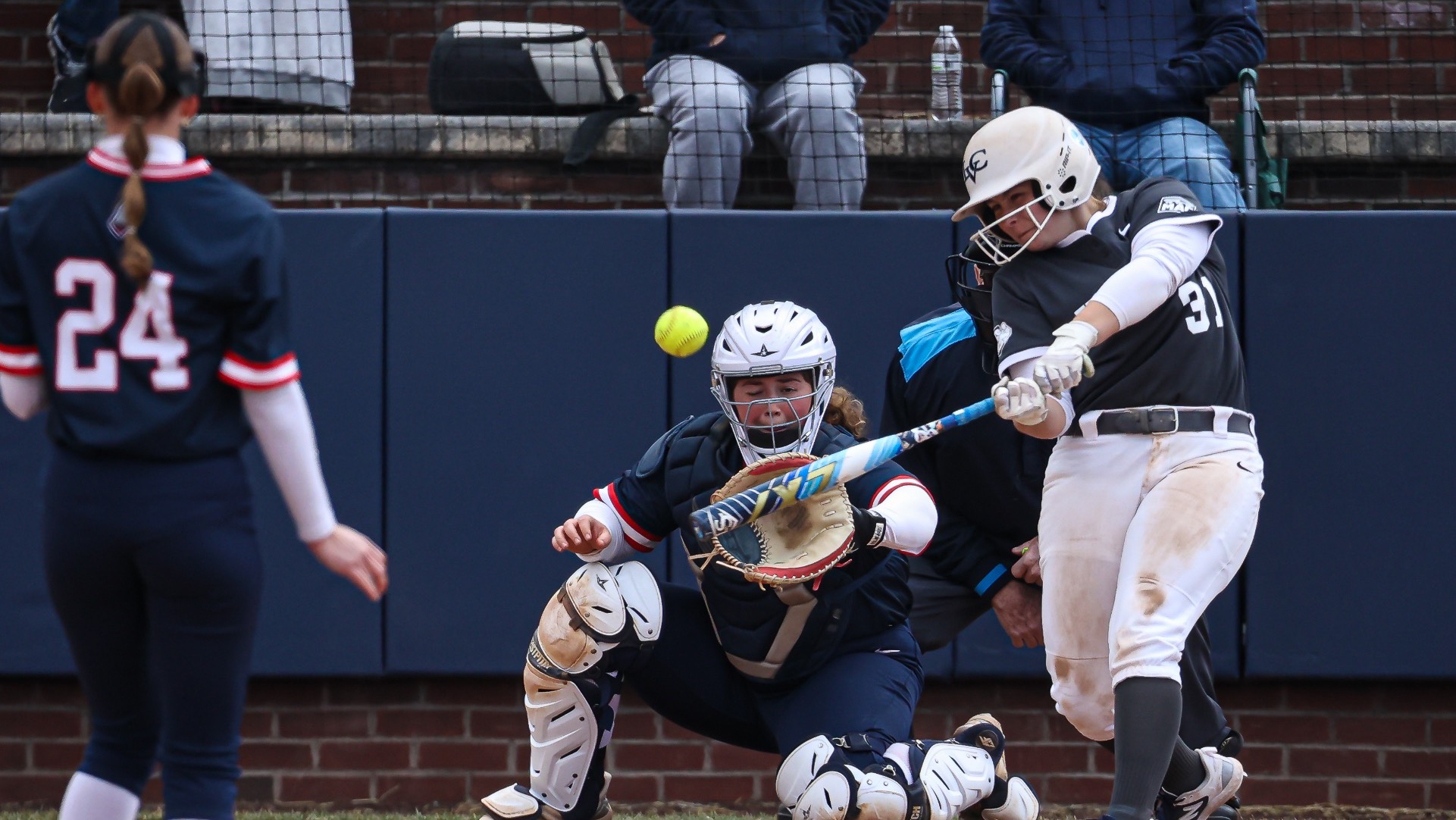 Nicole Kratz hitting a fly ball