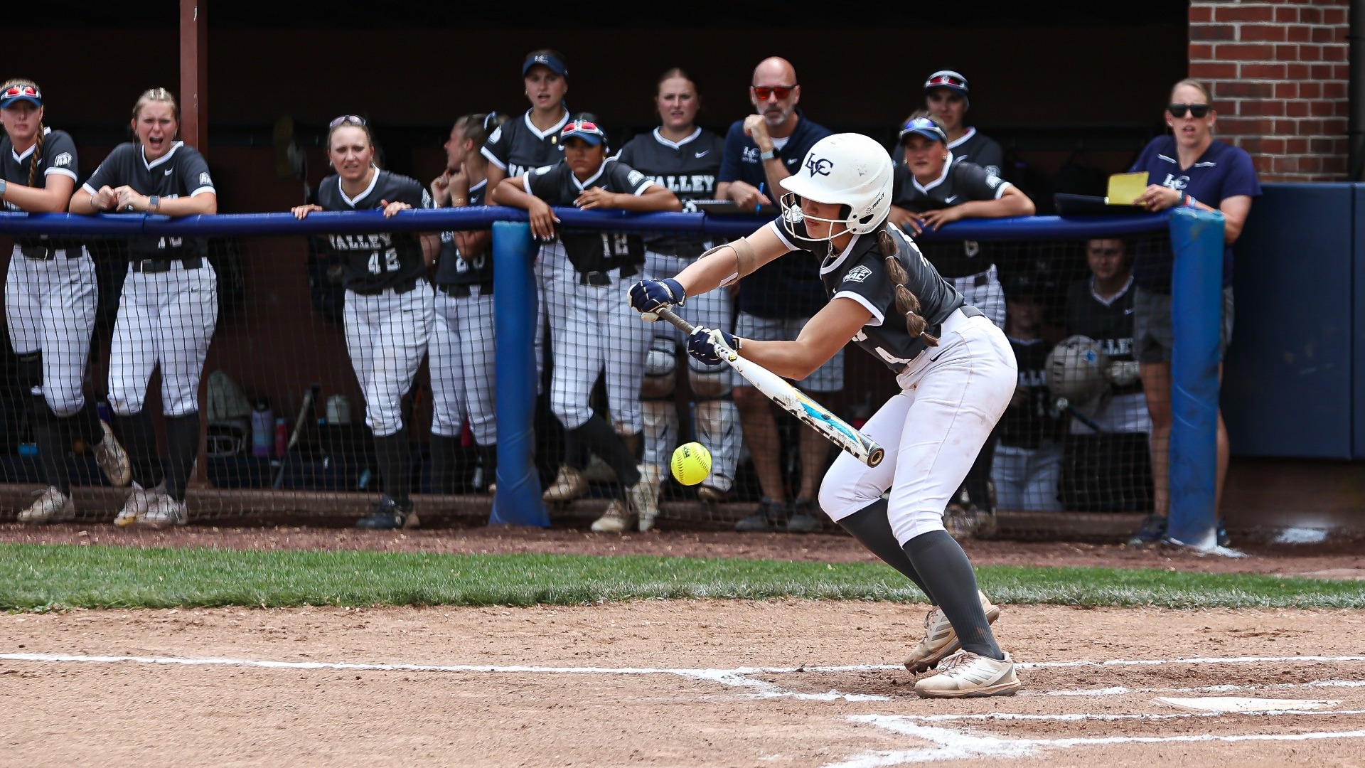 Holly Grube bunting for basehit