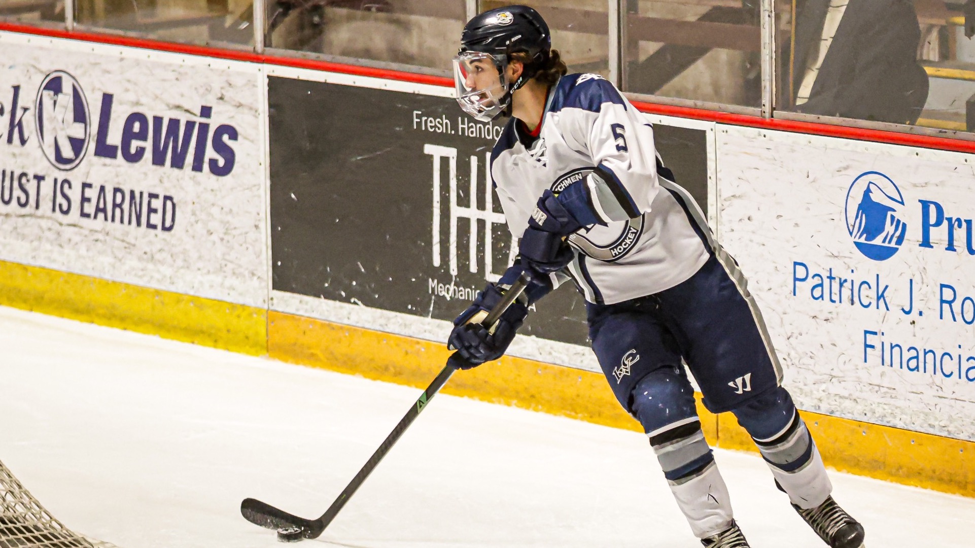 Mason Proskin prepares to pass the puck
