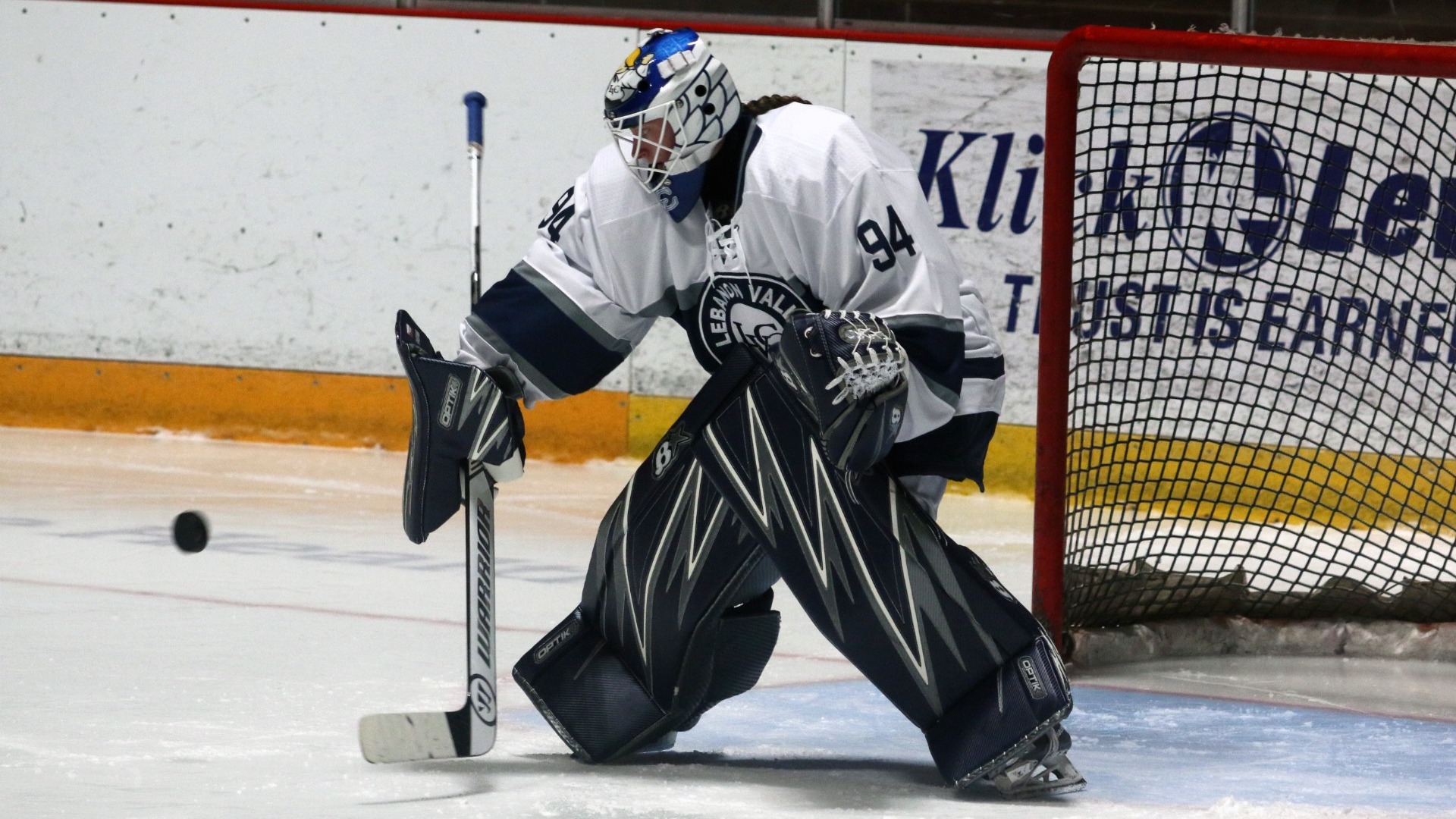 Savannah Alexander stopping puck