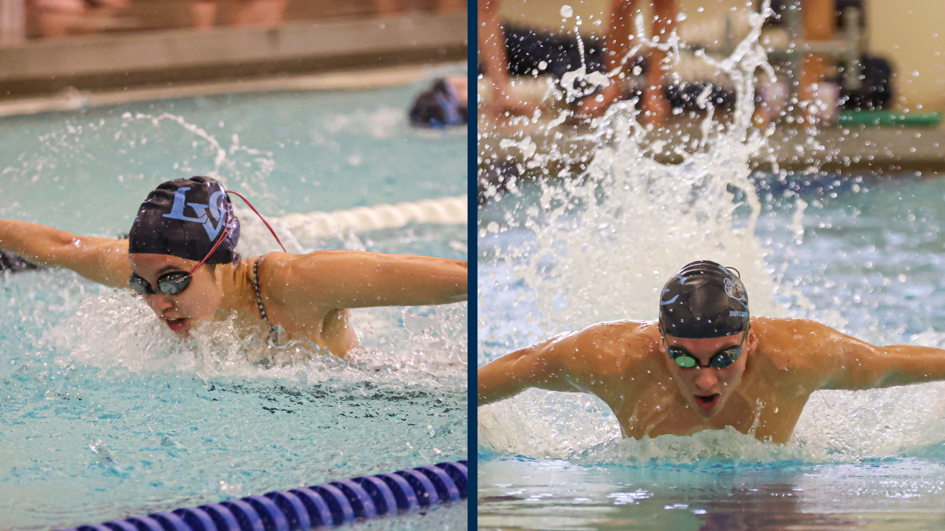 Marina Weidman and Ryan Moreno swimming