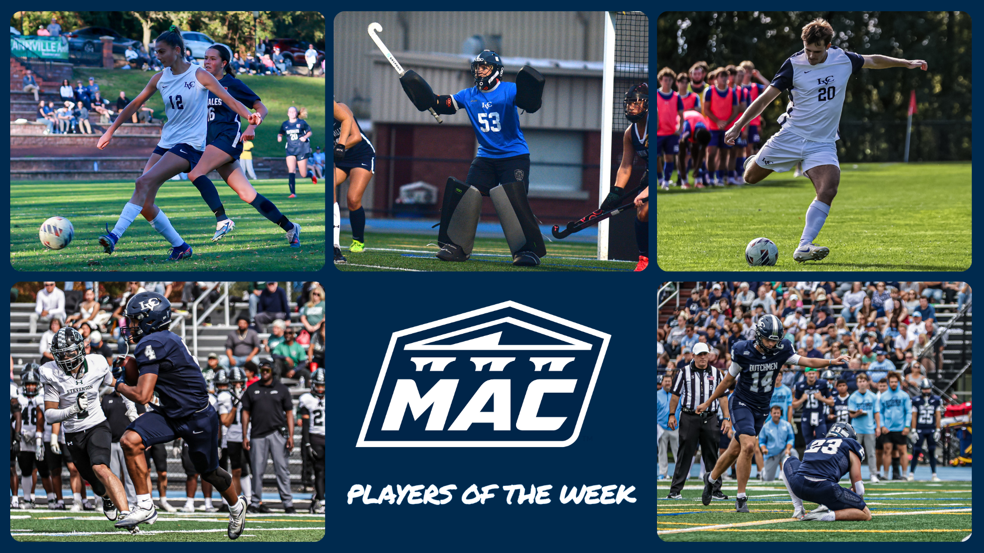 MAC Players of the Week graphic October 19 - October 25, 2026
