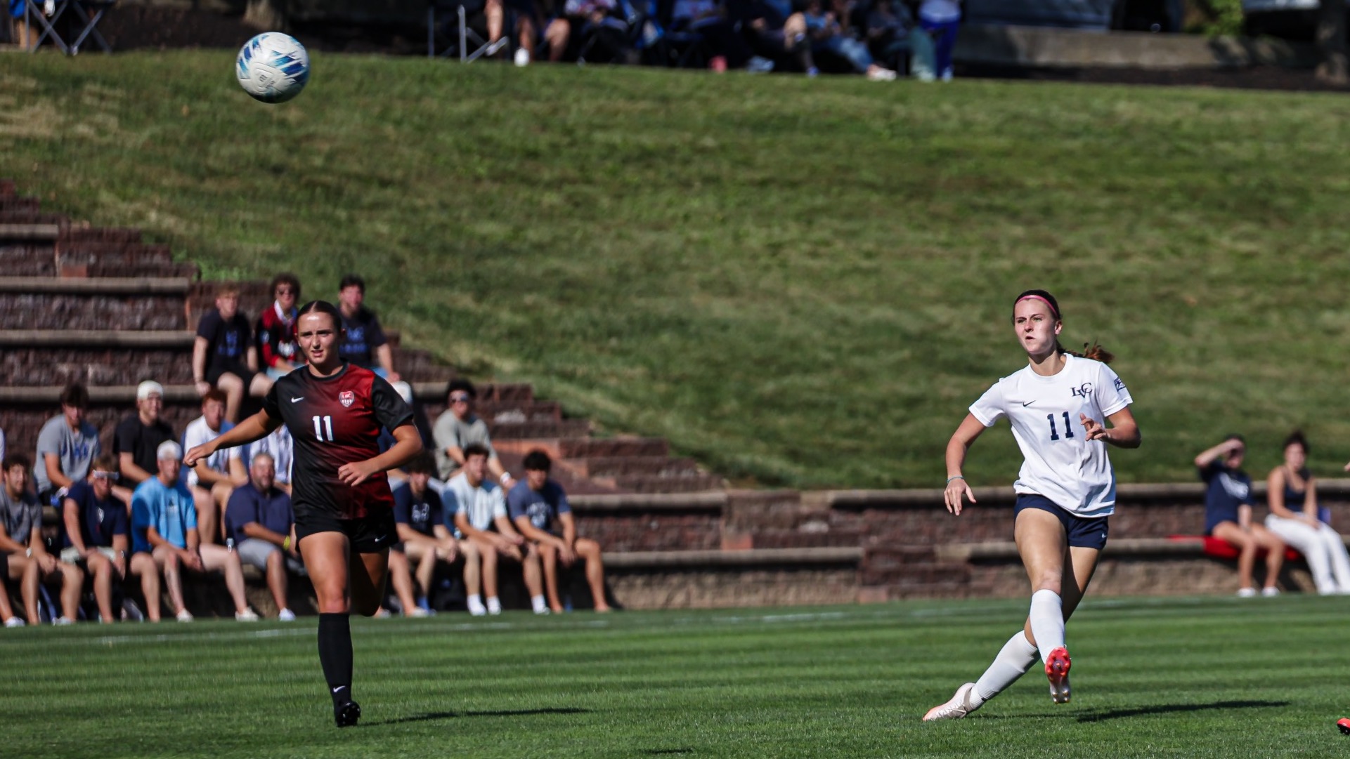 Megan Ressler watches a shot go toward the net
