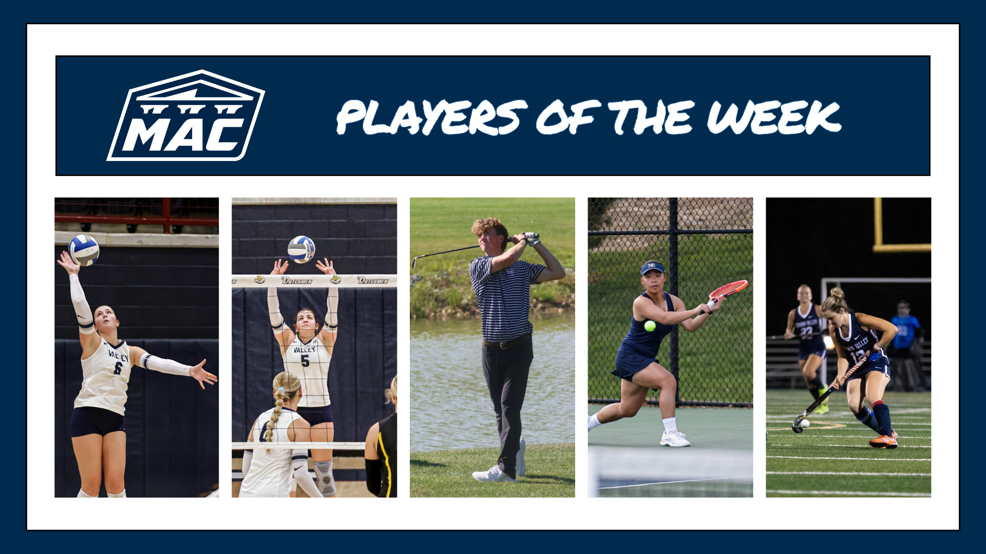 MAC Players of the Week graphic September 28 - October 4, 2026