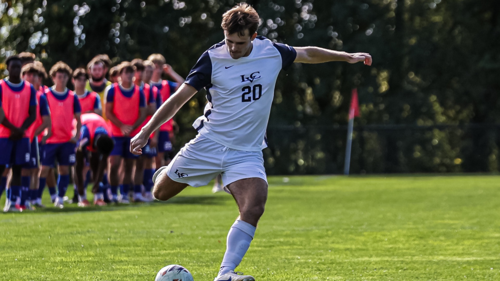 Logan Hicks prepares to pass the ball