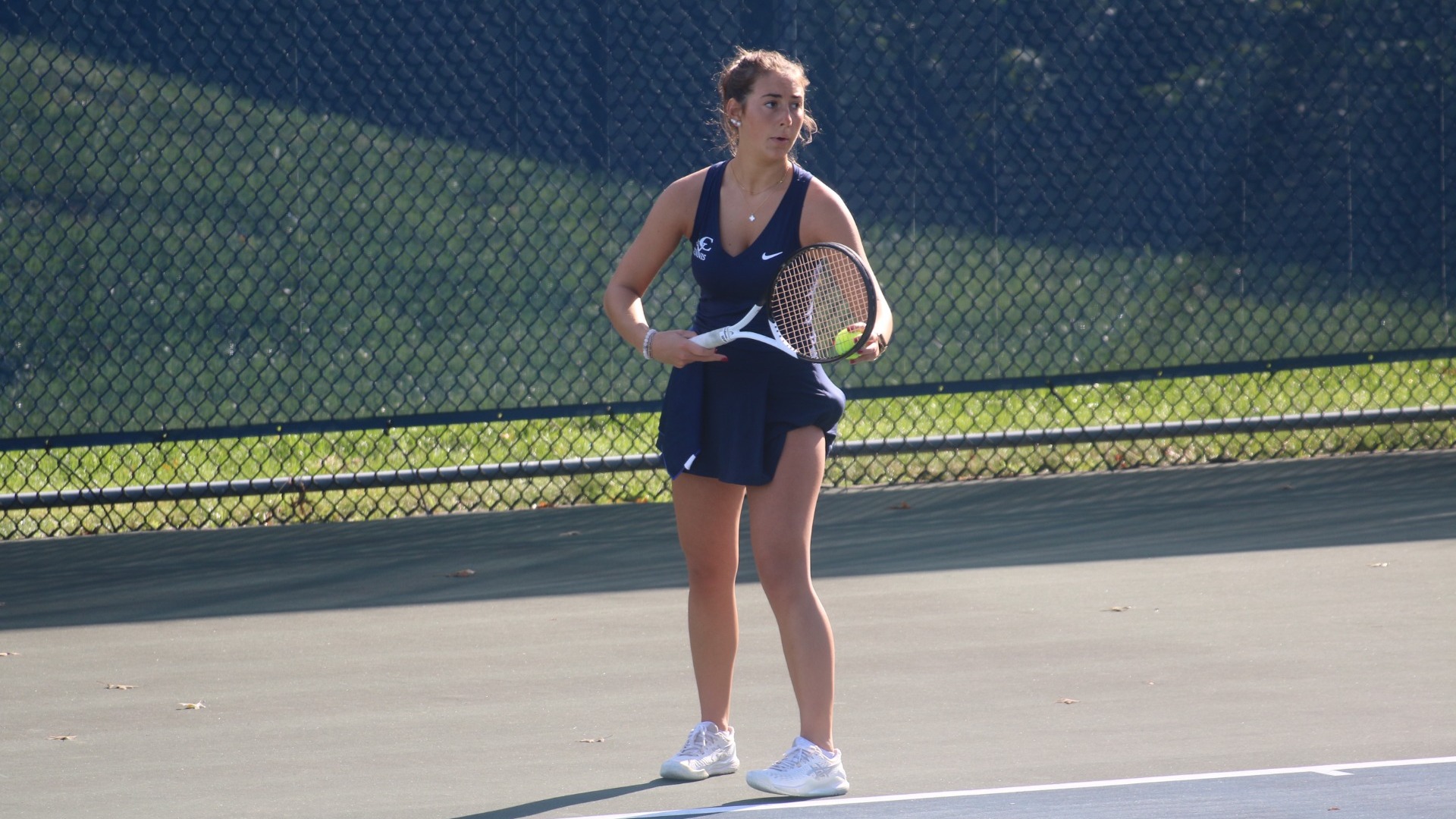 Katie Berra setting up service