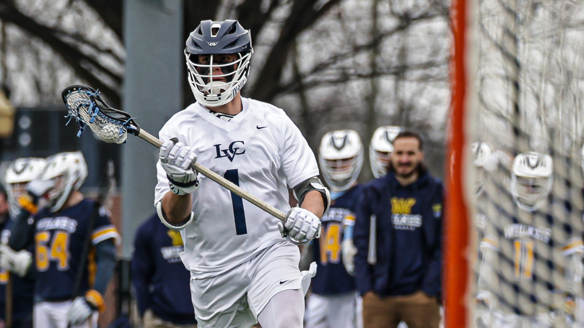 Montgomery Sensenig looking to shoot in front of the goal