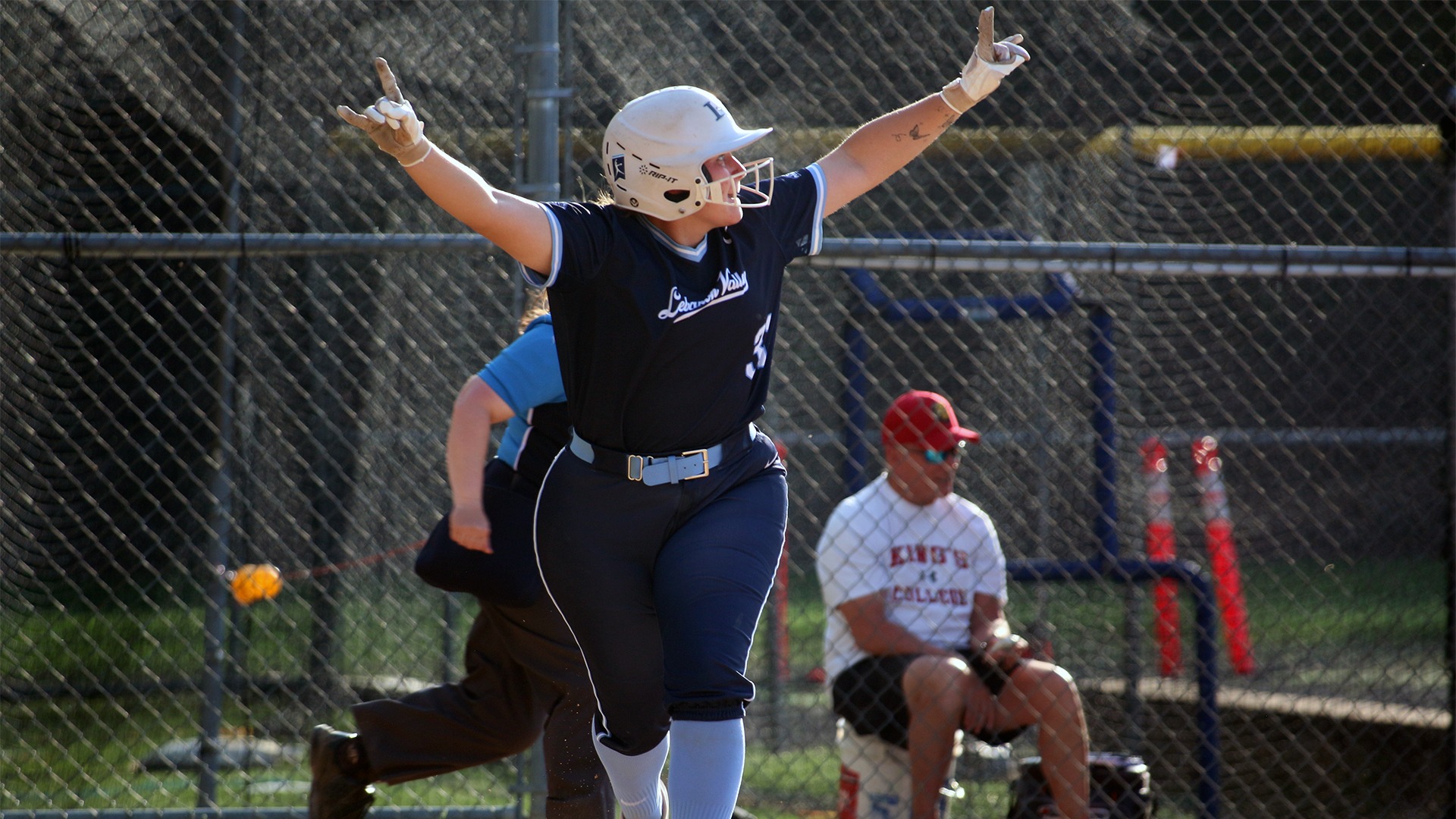 Nicole Kratz running down the line on home run