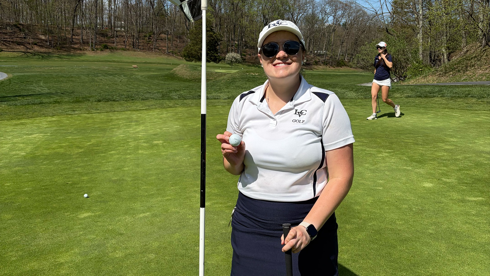 Alexa Pridham smiling after hole-in-one