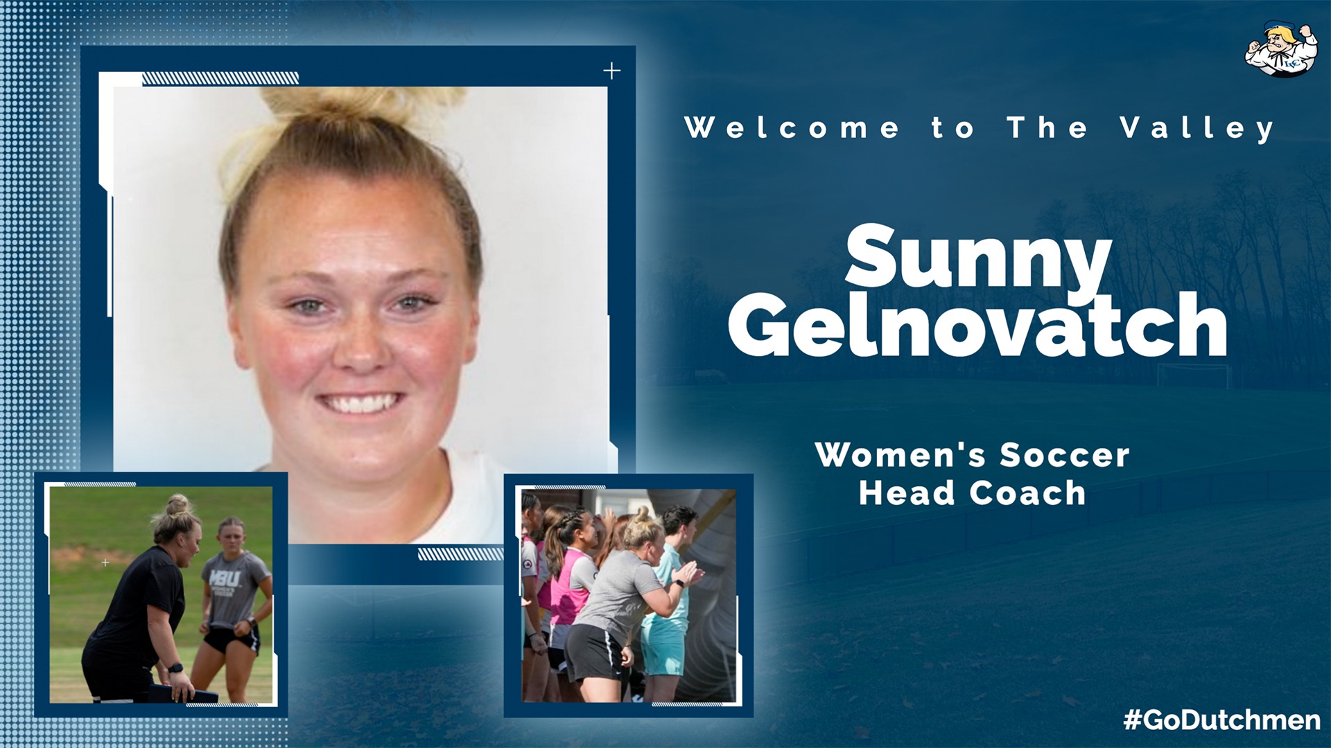 Sunny Gelnovatch women's soccer welcome graphic