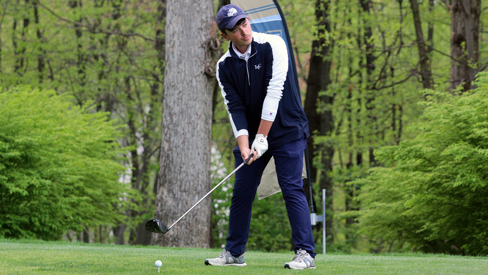 Brady Keath hitting drive at Iron Valley
