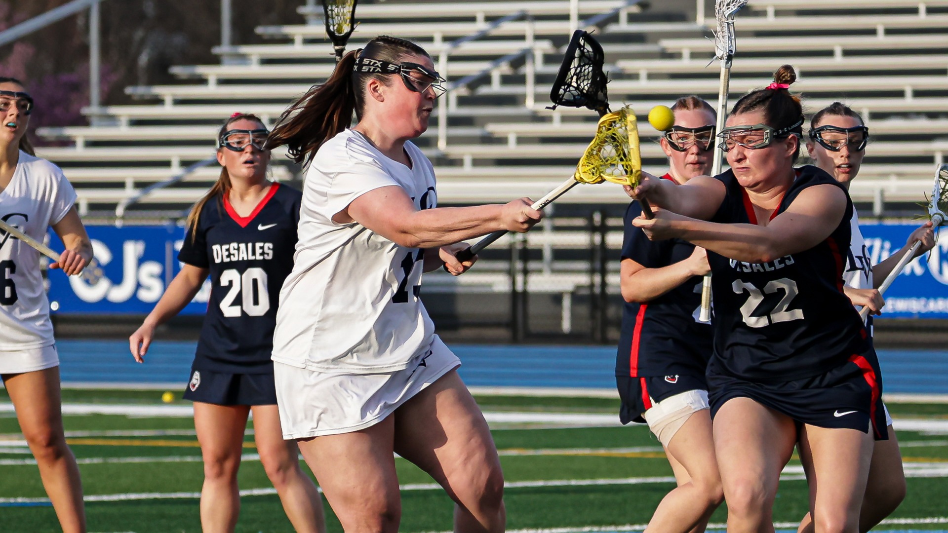 Molly Whisler shooting ball into goal
