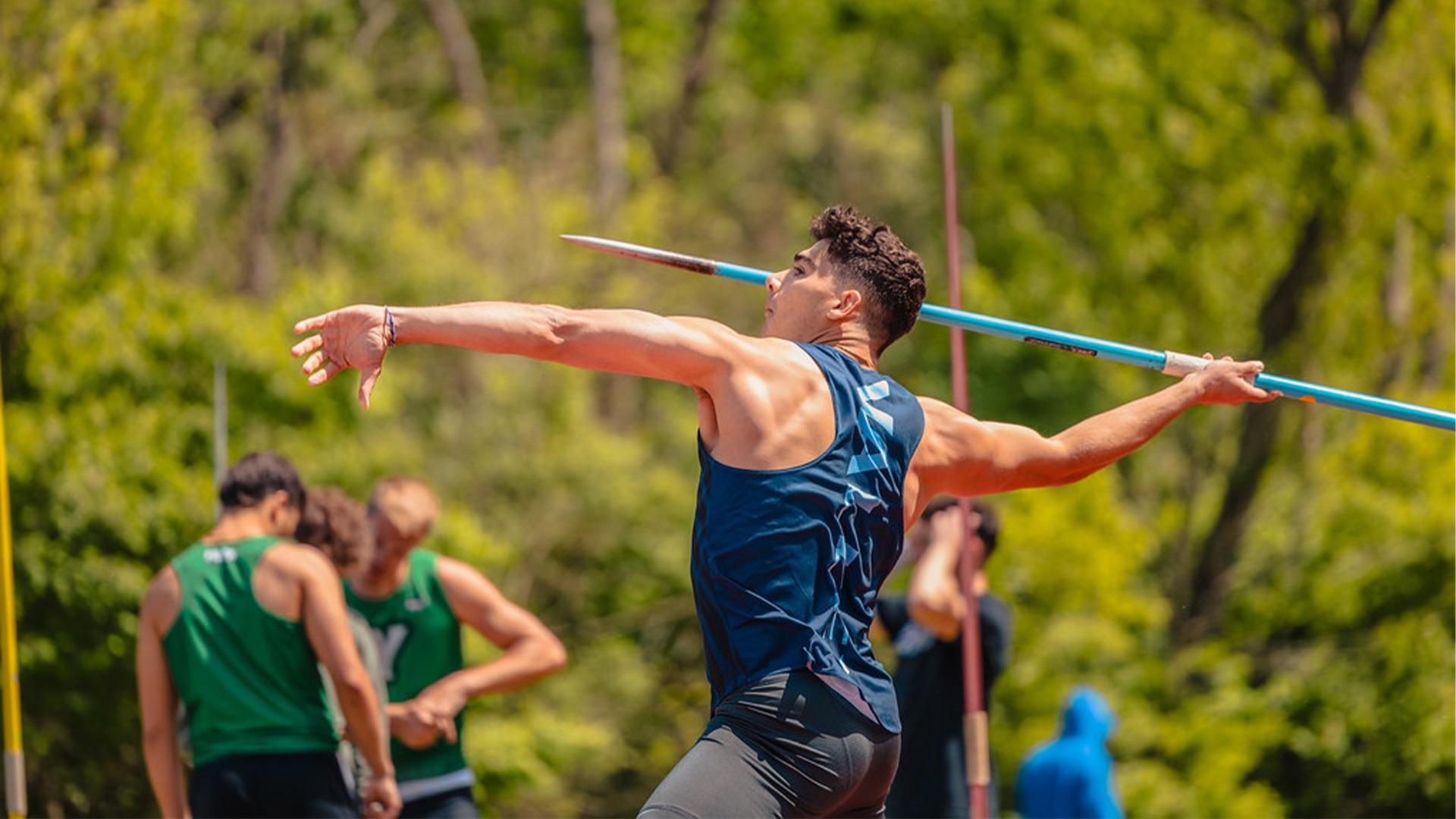 Michael De Falcis throwing javelin