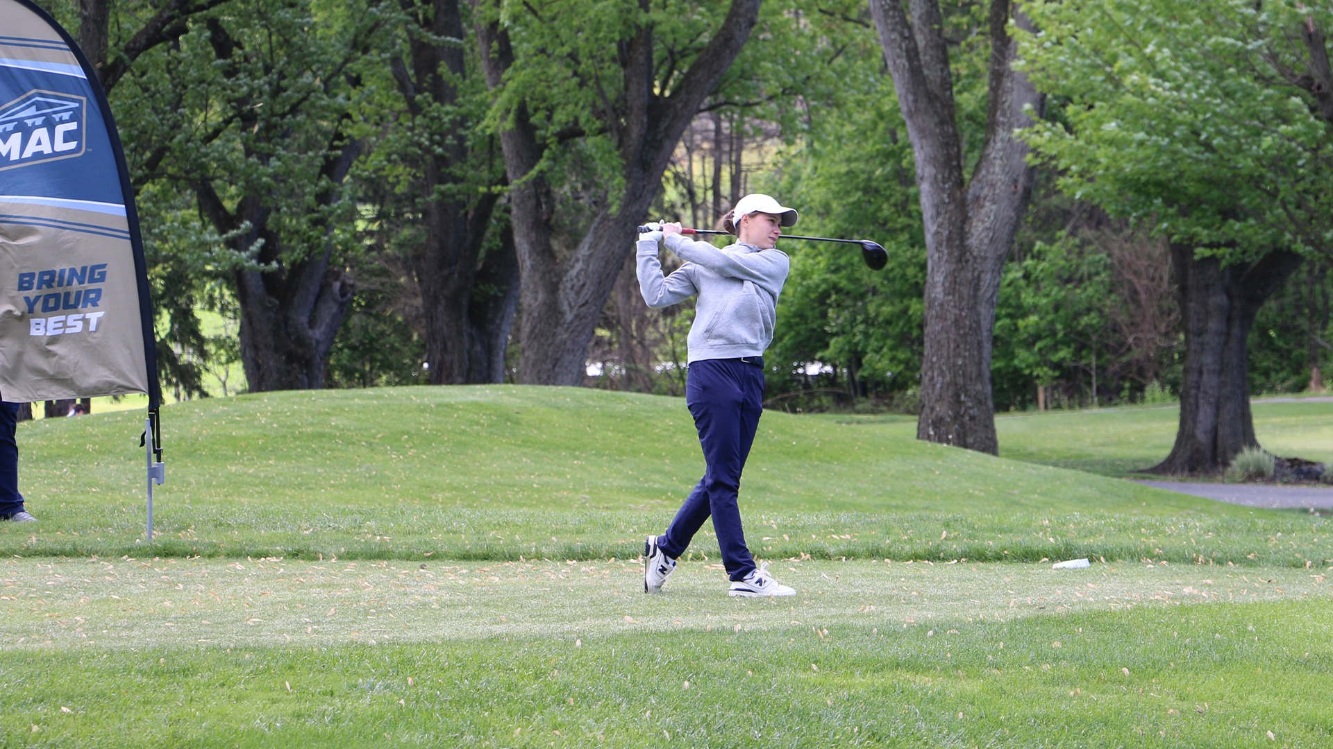 Jillian Fidler hitting drive at Berkleigh